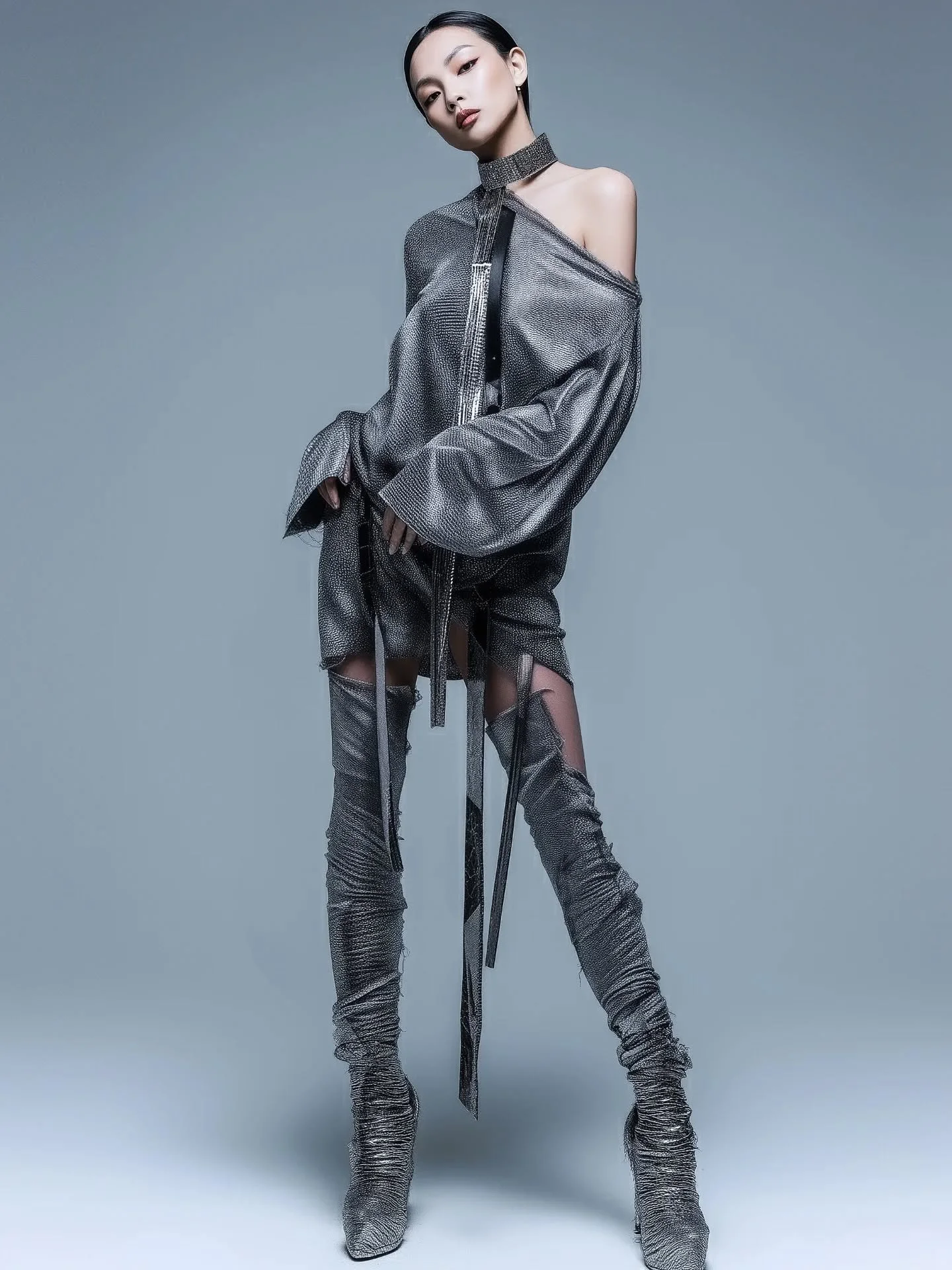 Future-chainmail.
The modern-day armor.

[XCL2]
Model: @xia.iseri
Digital available exclusively on next-gen fashion platform @the_syky 💎

[ze Luna] is a Web3 digital fashion brand created by @_paperspace that focuses on the exploration of the inters