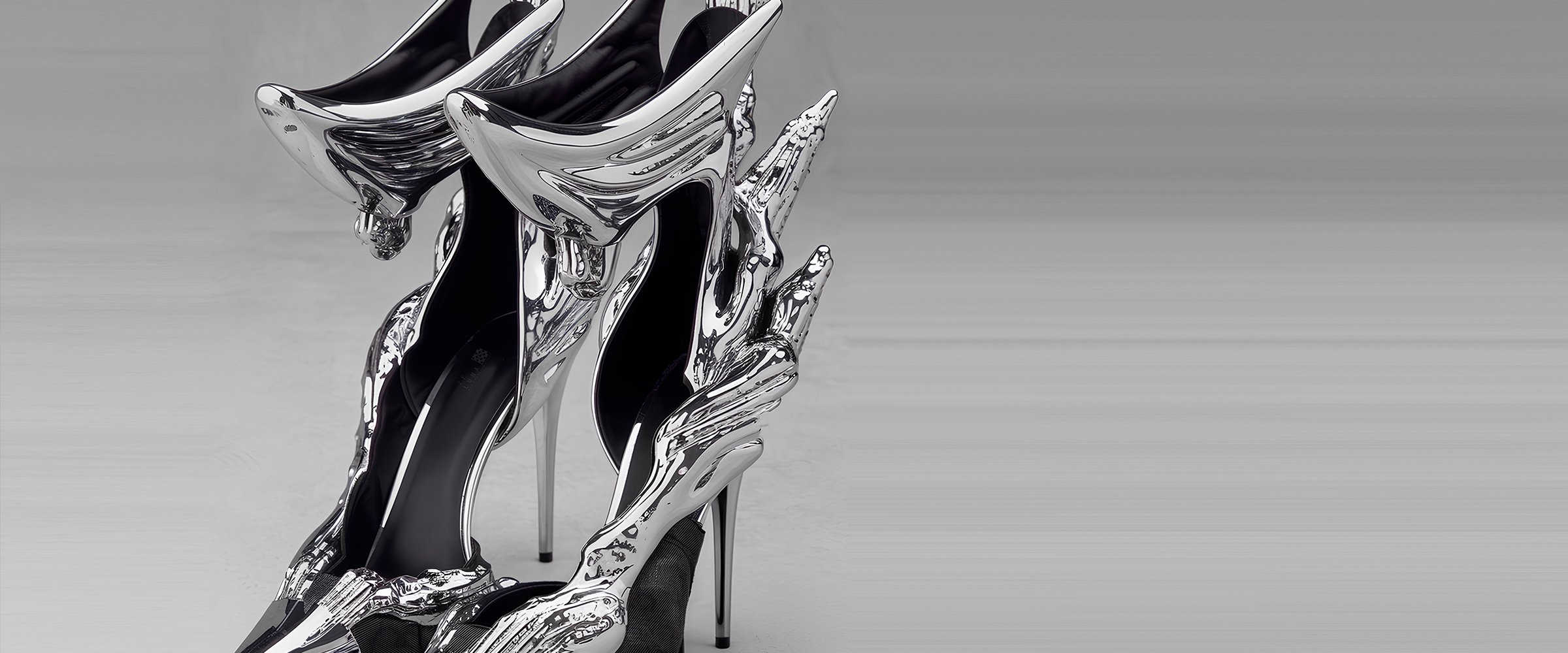 A cover piece for digital fashion brand [ze Luna]'s latest [Offworld] release, featuring a fashion piece with avant-garde aesthetics and otherworldly vibes.