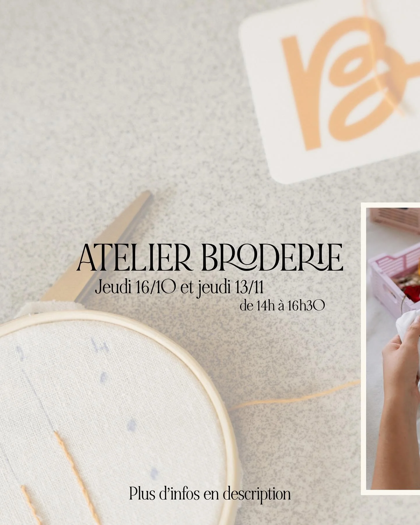 Rejoins-nous pour un moment cr&eacute;atif et convivial avec L&eacute;a de @belgianbird 

Tu apprendras &agrave; personnaliser ton totebag en brodant &agrave; la main un motif ou un message qui te ressemble.

⏳ Le jeudi 16 octobre et le jeudi 13 nove