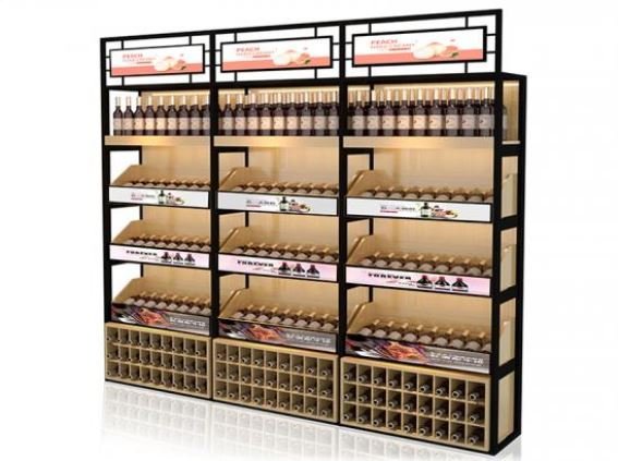 Ultra-wide stretched digital display for wine rack