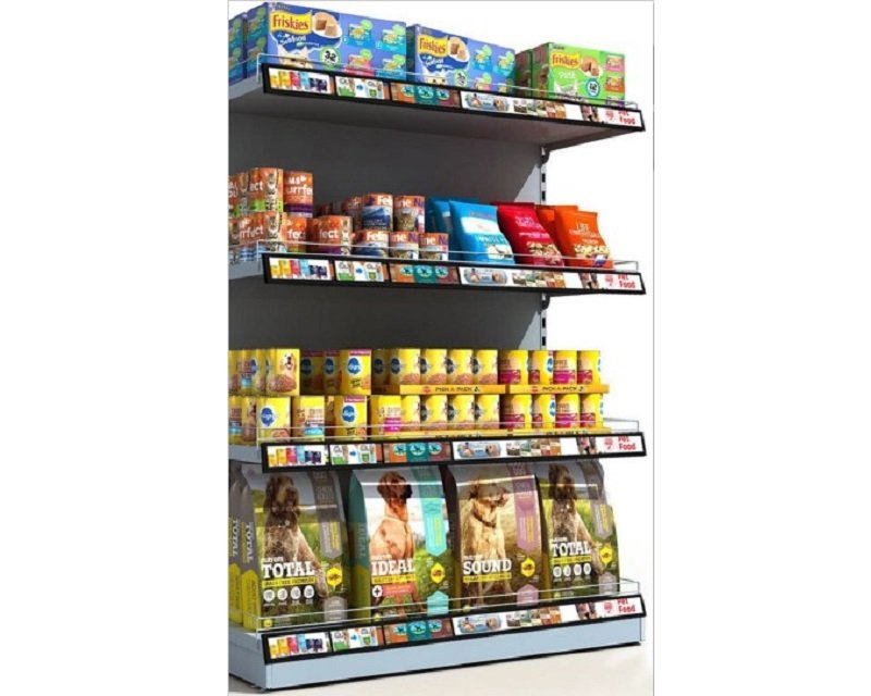 Ultra-wide stretched digital display for food rack display