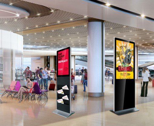 Freestanding digital displays mall