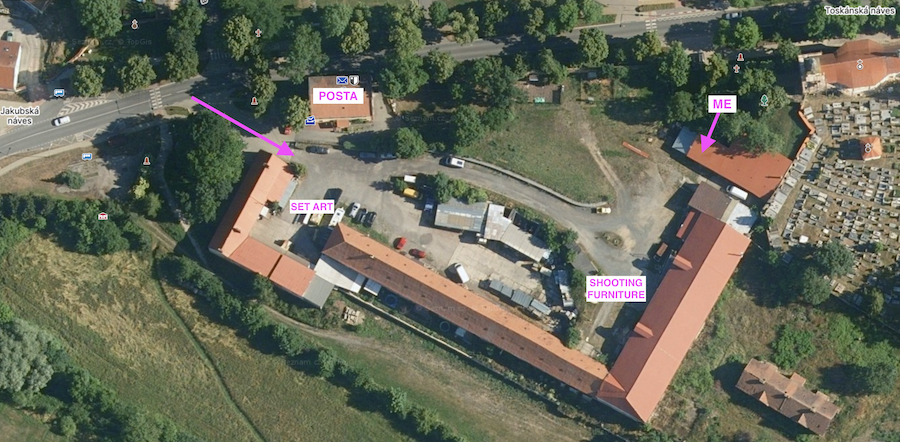 Mapa přístupu do skladu umění k pronájmu Hélène Maroutian