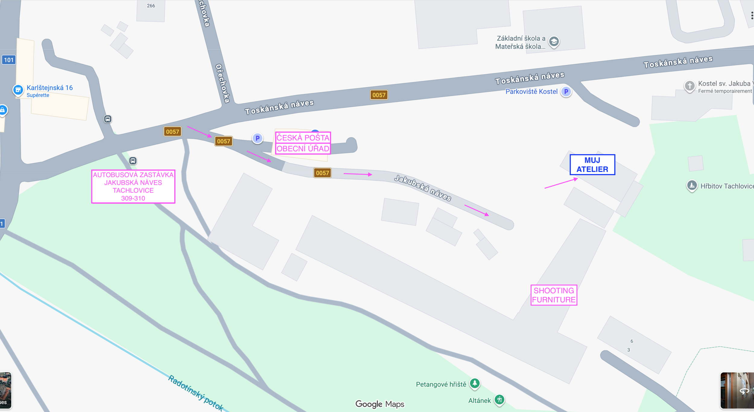 access map to helene maroutian art studio