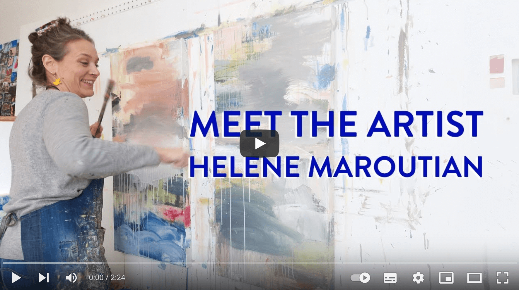 Hélène Maroutian's youtube channel video where she happily paint on 2 big canvases