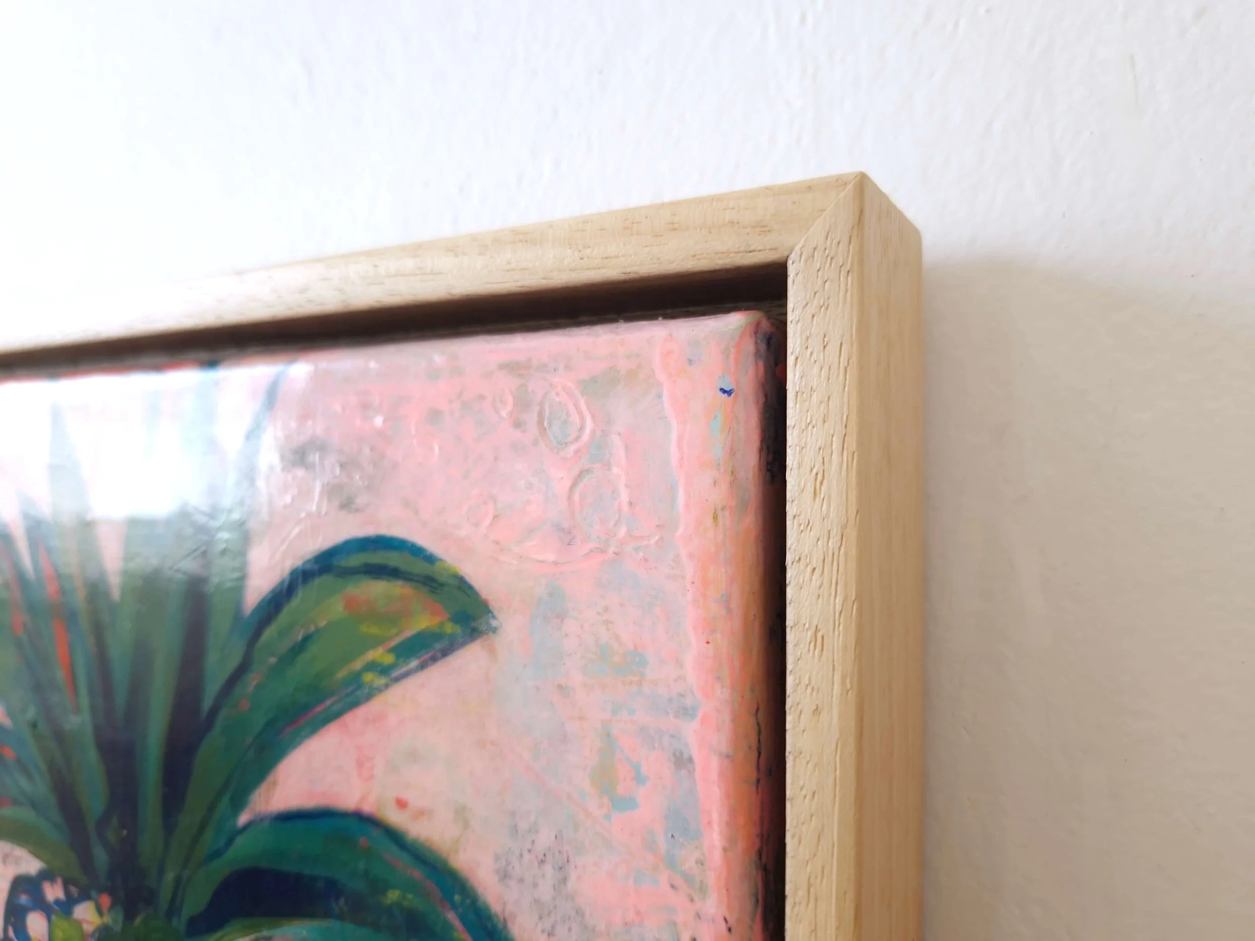 cheerful abstract painting of a colourful pineapple, detail