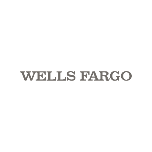 Wells Fargo logo with a stagecoach on a black background