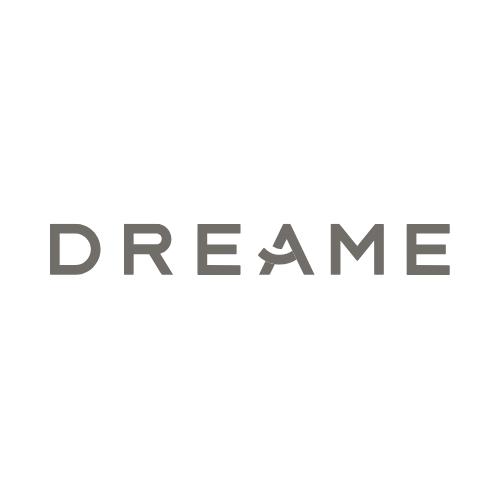 The word DREAME written in black capital letters with a stylized star above on a white background.