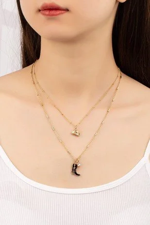Boot and Hat Necklace