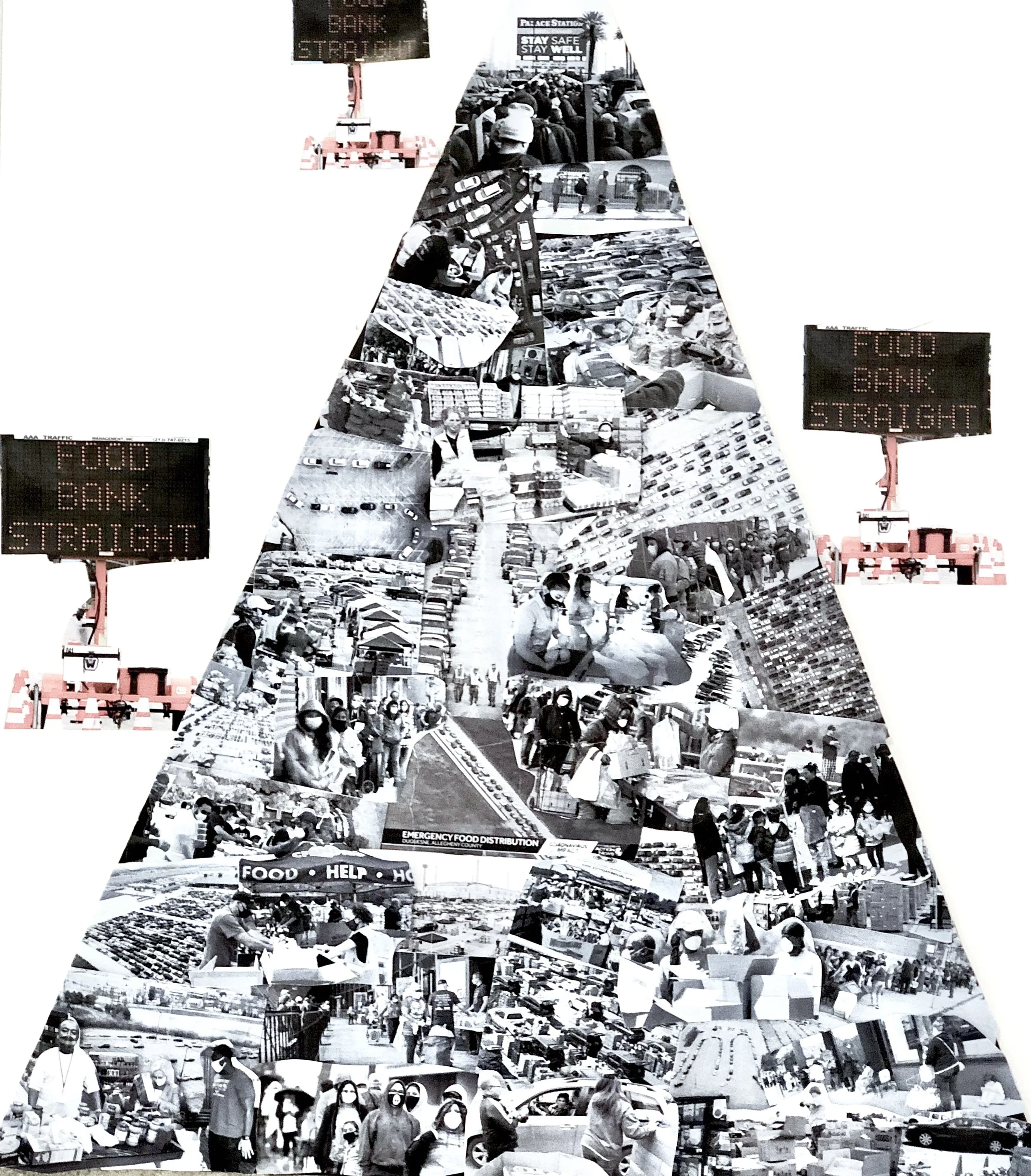 "Food lines are growing..." collage