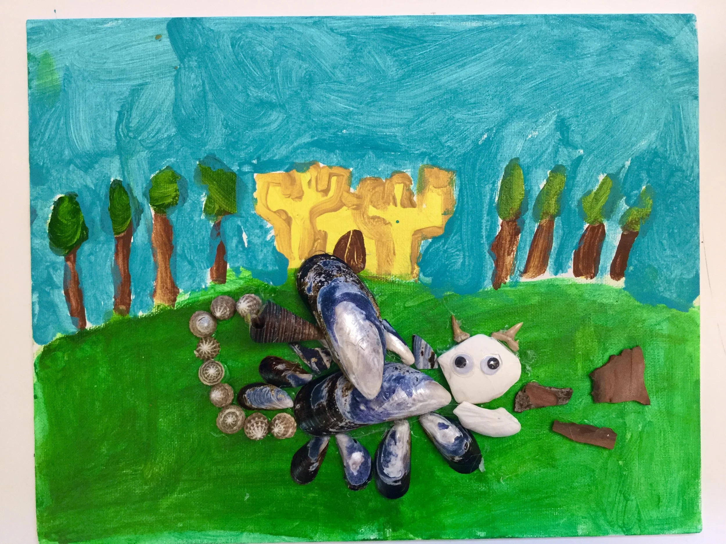 shells transform into a fiery medieval dragon-Grade 3