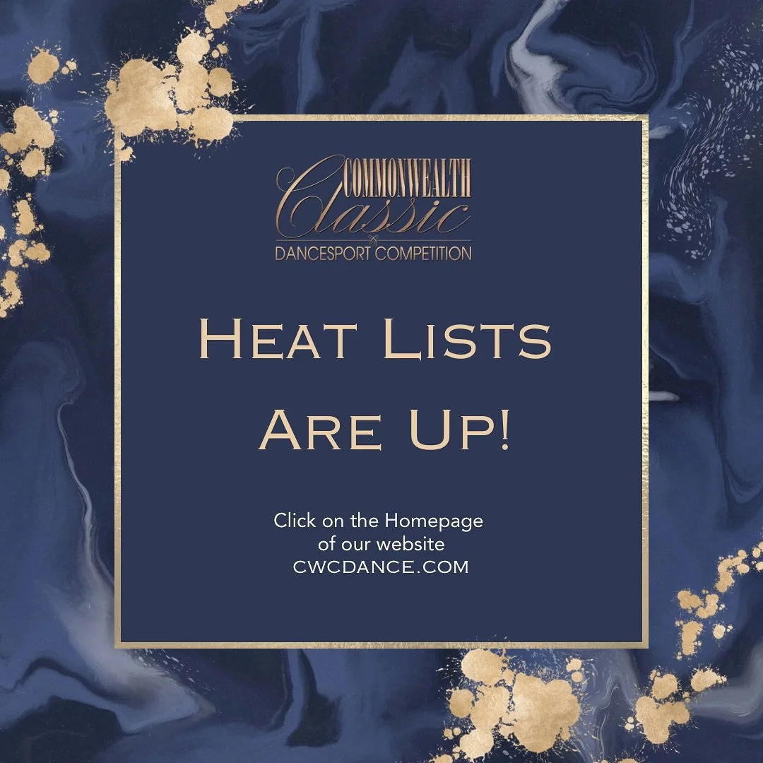 🔥🔥🔥 Heatlists are up on our website now! Click on the home page buttons to see your dance times ⏰⌚️🕰️ We&rsquo;ll see you in Woburn soon 😉 #ndca #ballroomcommunity #ballroomdance