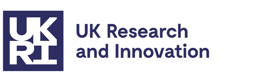 UK Research and Innovation logo with the text 'UK Research and Innovation' in black beside it.