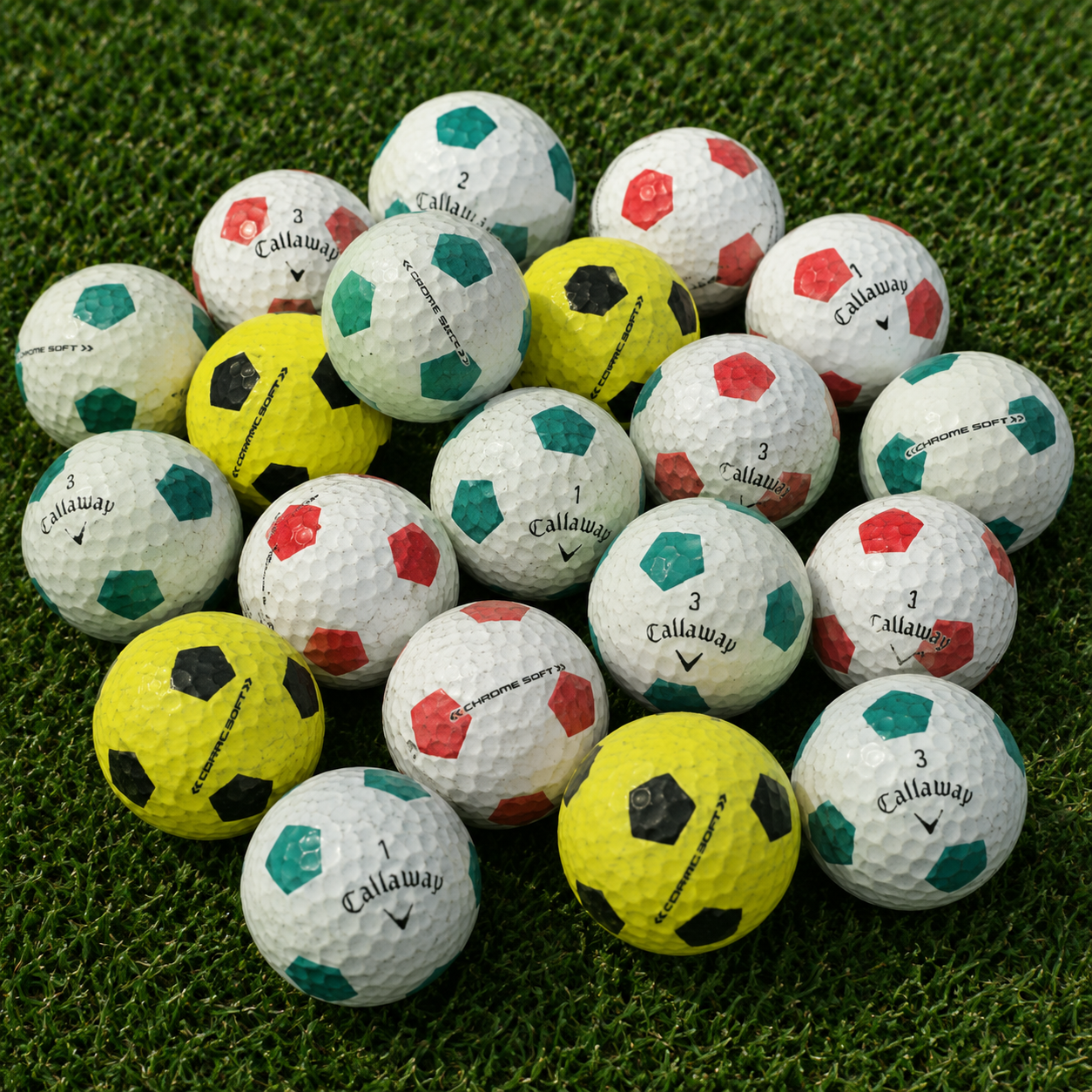 Callaway Truvis Soccer Ball Pattern Mix 3A Golf Balls
