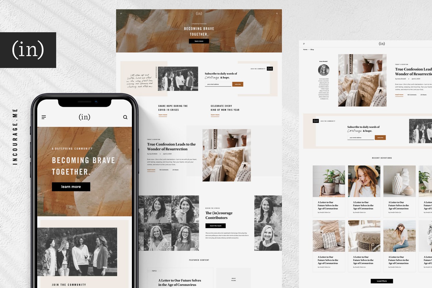 (in)courage
Creative Direction | UI/UX