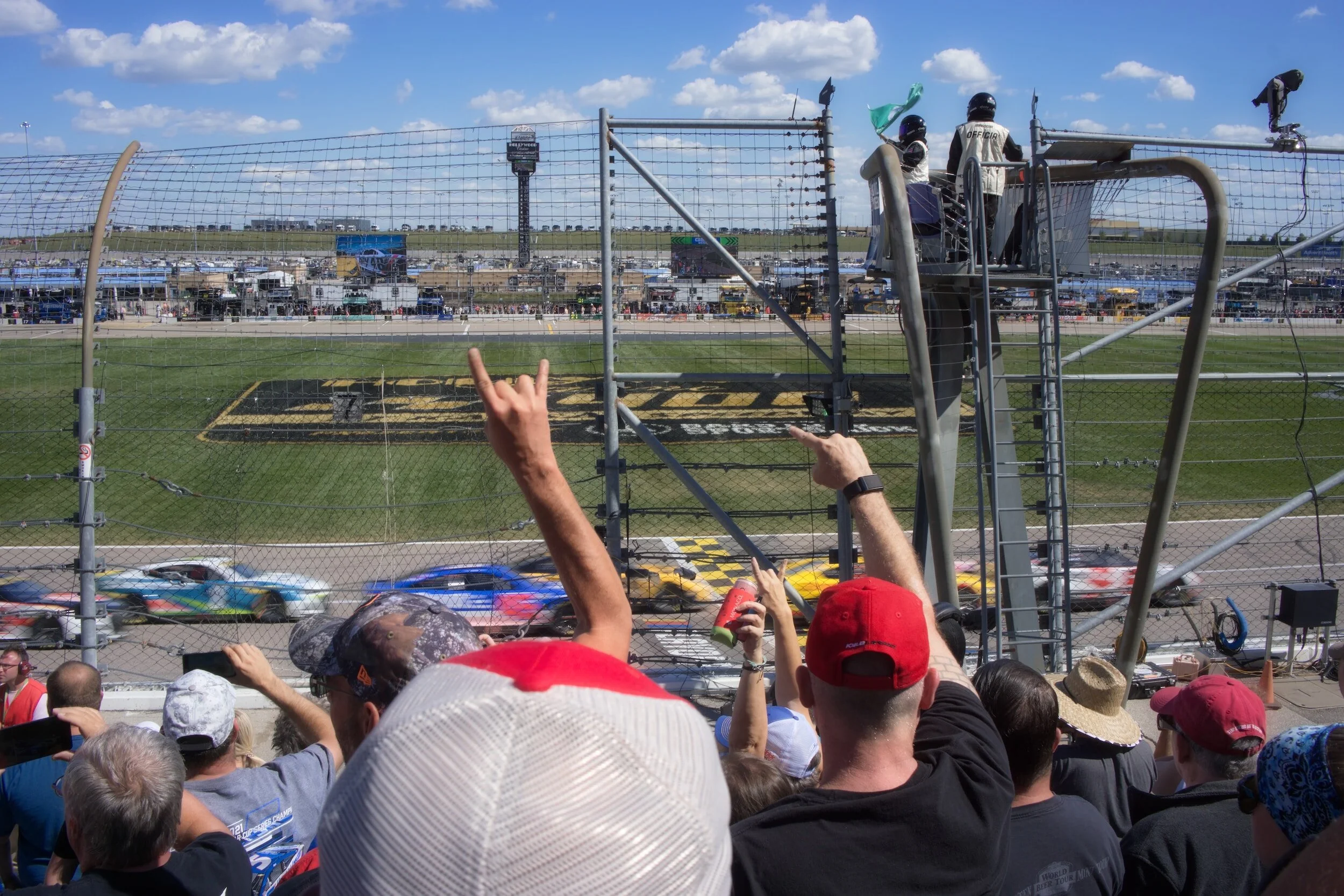 A picture of NASCAR fans enjoying a race