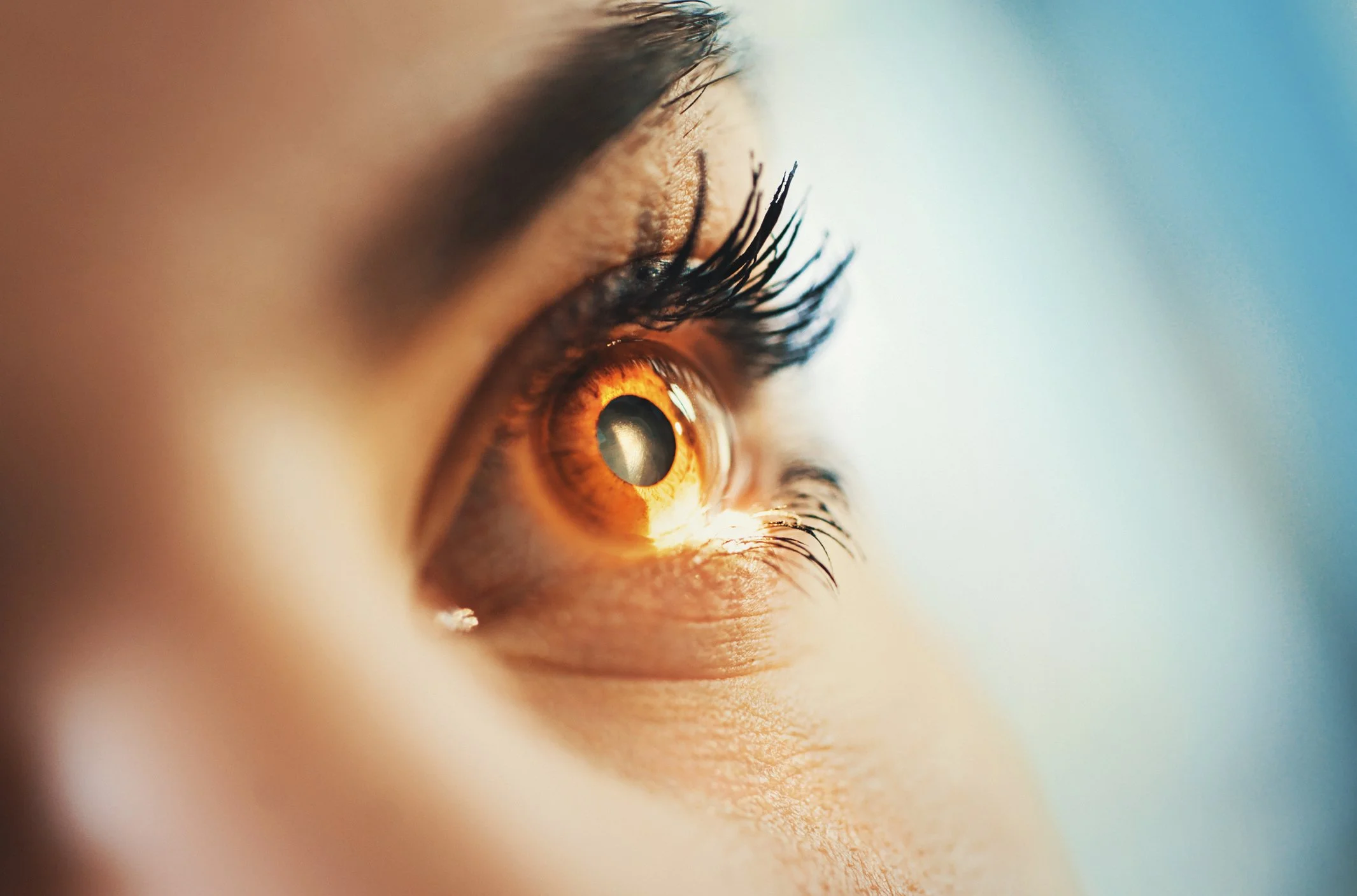 A picture of a racecar driver's eye during a brainspotting mental training session with Ben Foodman