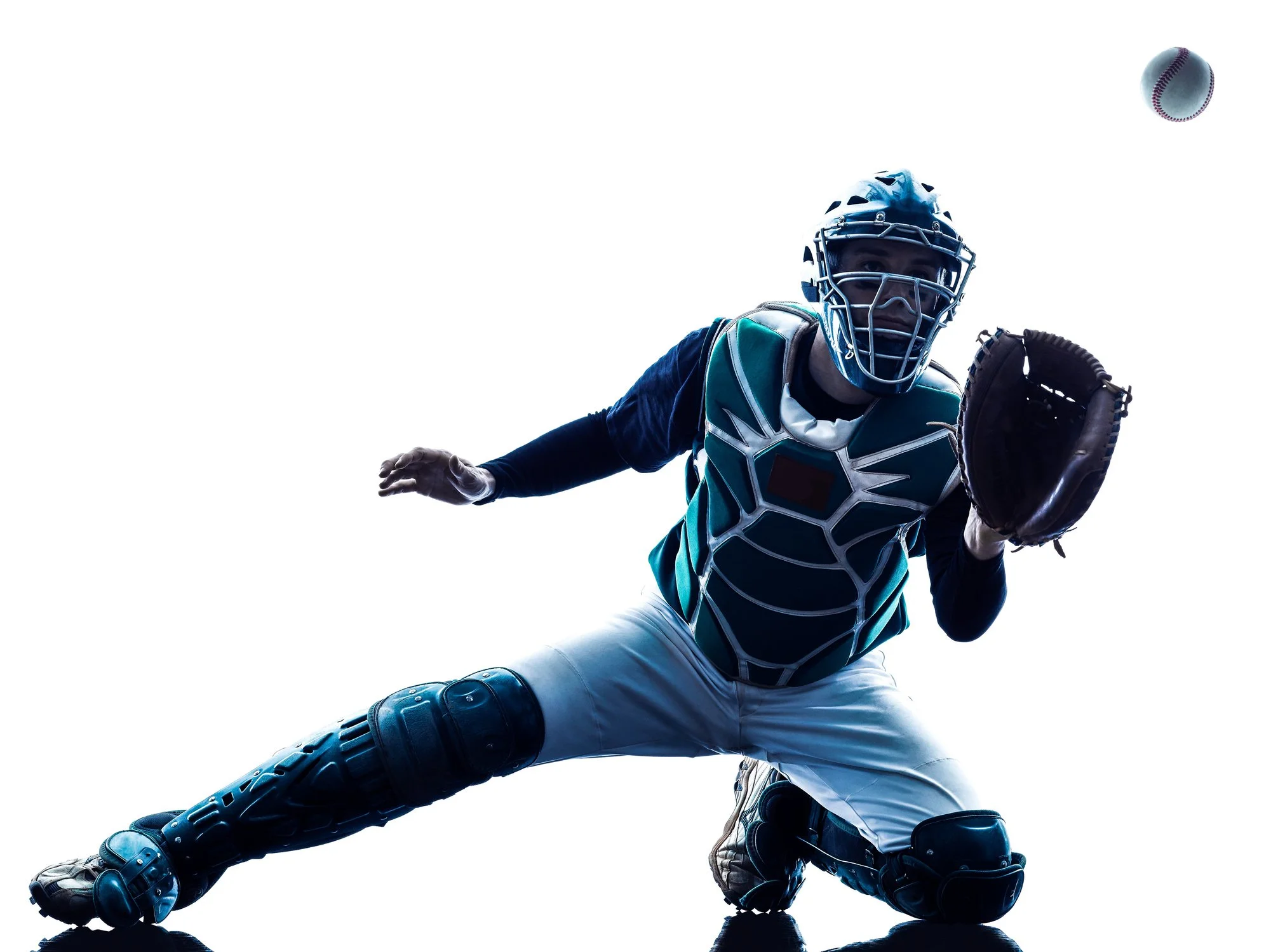 An image of a baseball catcher overcoming the yips