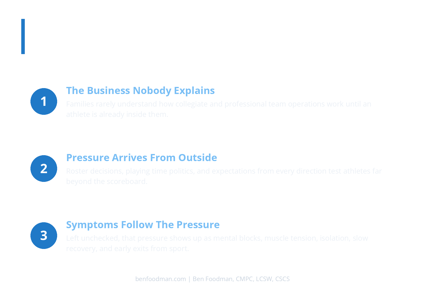An infographic showing the 3 key ways sport demands impact athlete mental performance