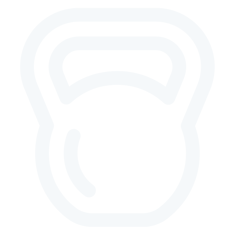 An abstract logo of a kettlebell representing Ben's exercise psychology service Ben's