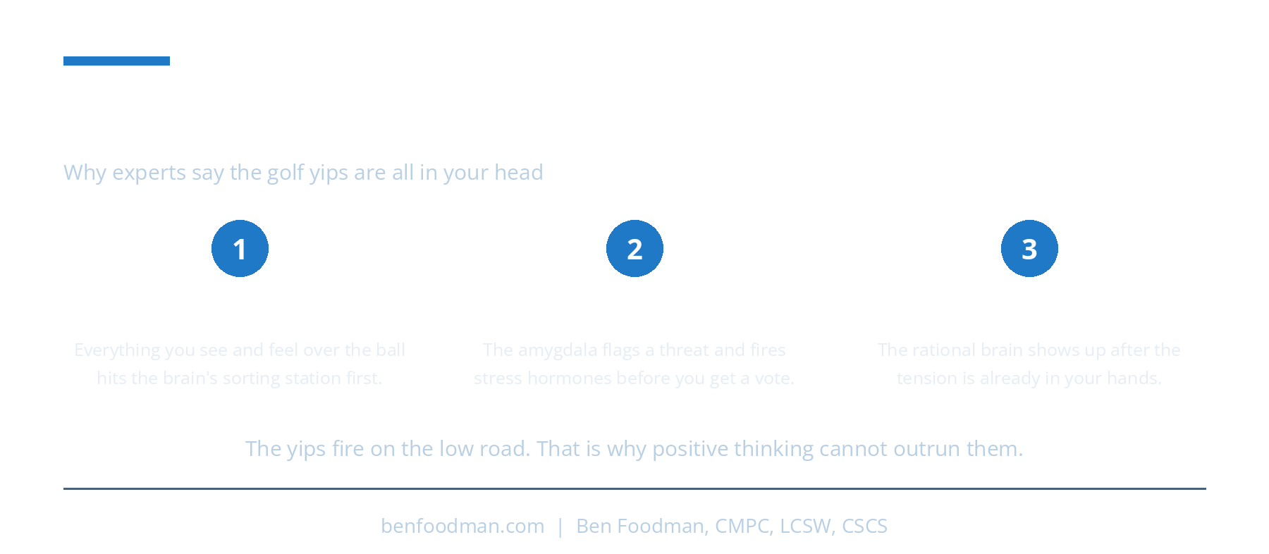 An infographic explaining how a golfer's brain reacts when the Yips is happening