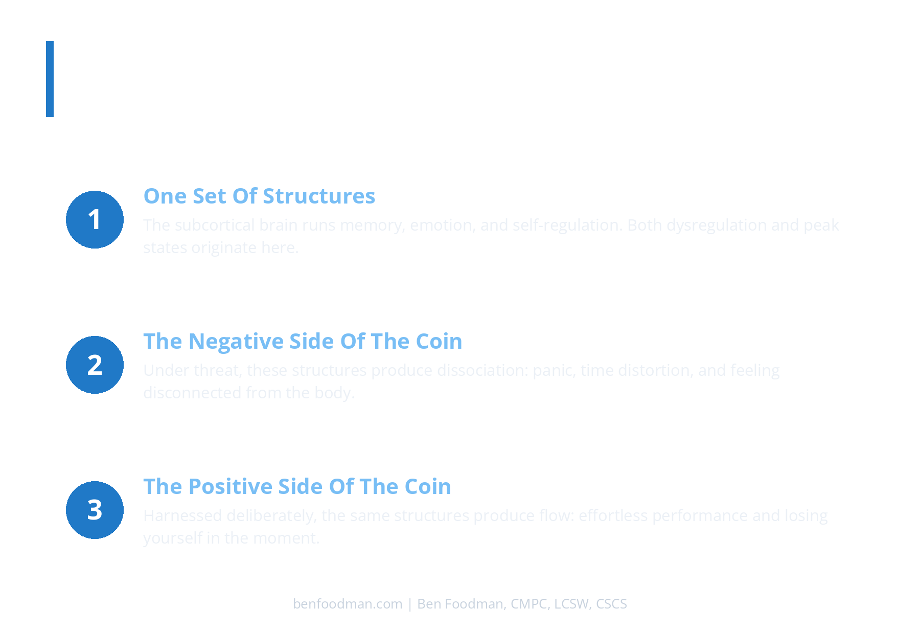 A descriptive graph that shows readers why flow states come from the subcortical brain region