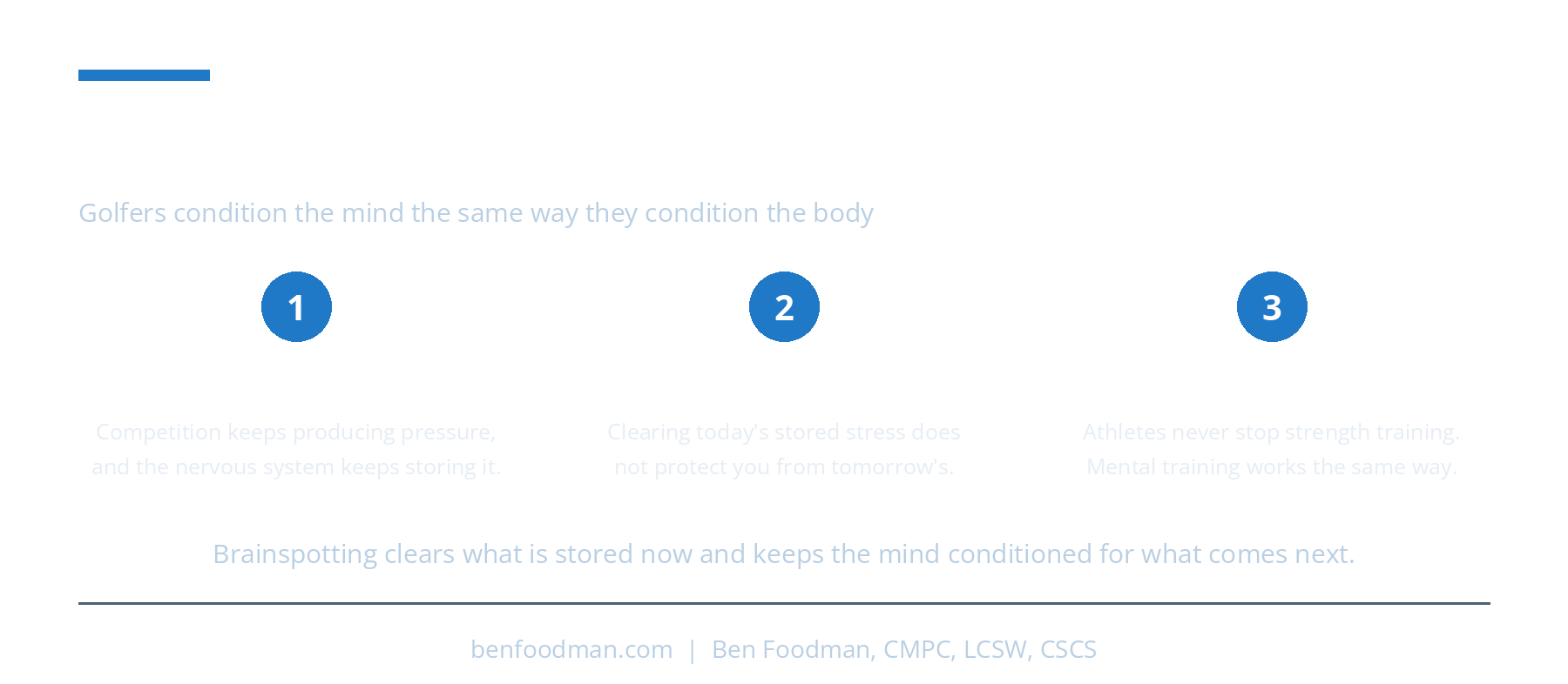 an infographic explaining why ongoing brainspotting mental training is needed for golfers