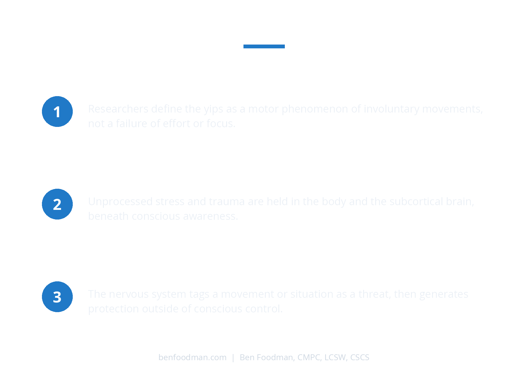 Three research-backed reasons the baseball yips are a nervous system problem: the movements are involuntary, the stress is stored in the body and subcortical brain, and the response is protective and outside conscious control.