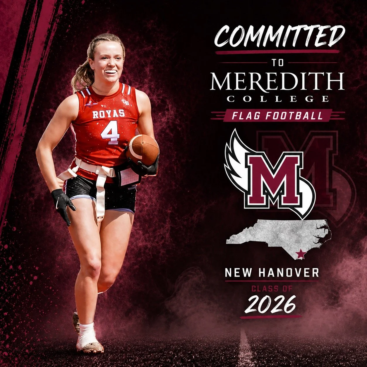 Committed!! We&rsquo;re fired up to celebrate Taylor Lazzaro on her official commitment to play flag football at Meredith College.

She&rsquo;s part of a new era in women&rsquo;s sports as the fast-growing collegiate sport of flag football continues 