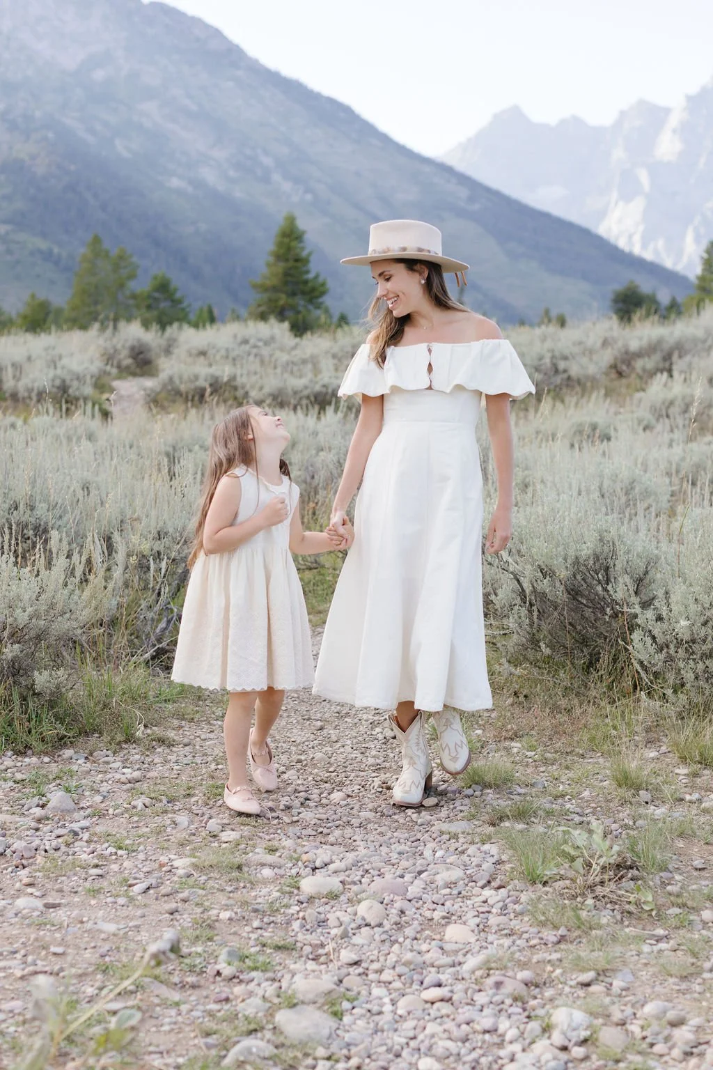  Mother and daughter photographed during things to do in Jackson Hole with young kids. 