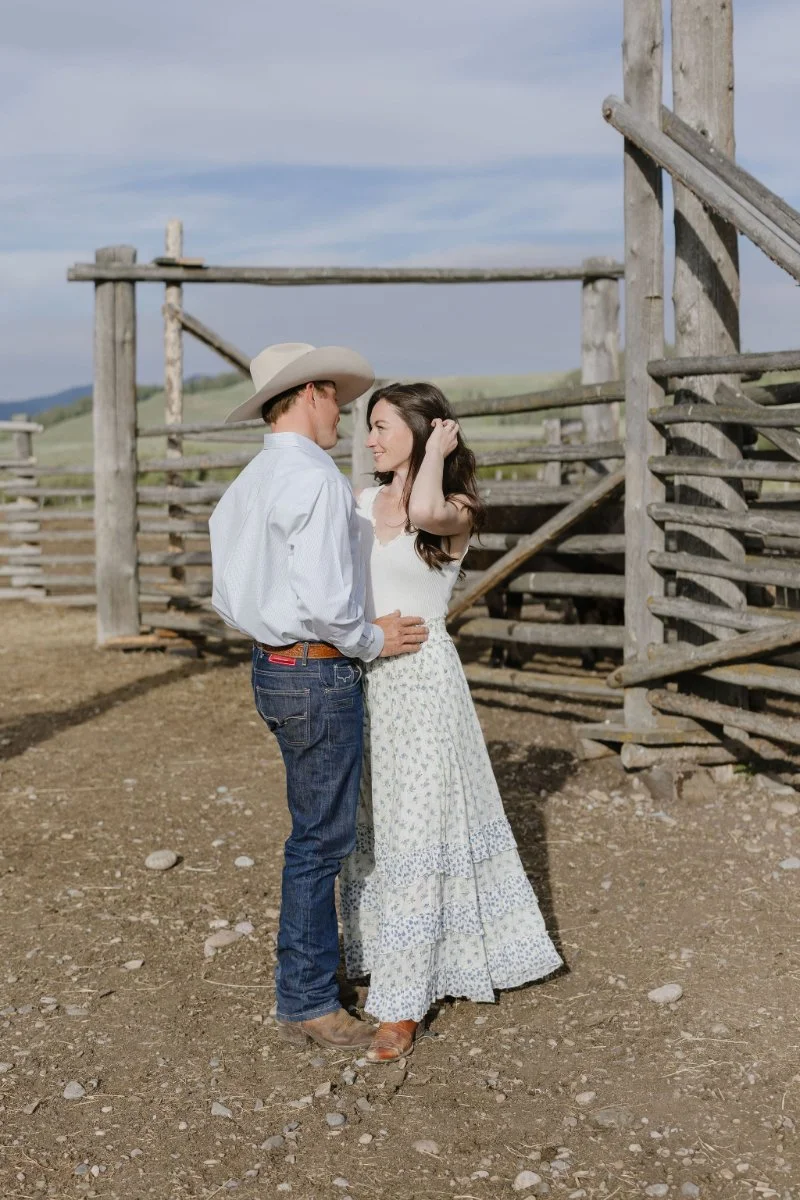  Western inspired engagement photos at a rustic ranch in Jackson Hole near beautiful places to propose in Wyoming 
