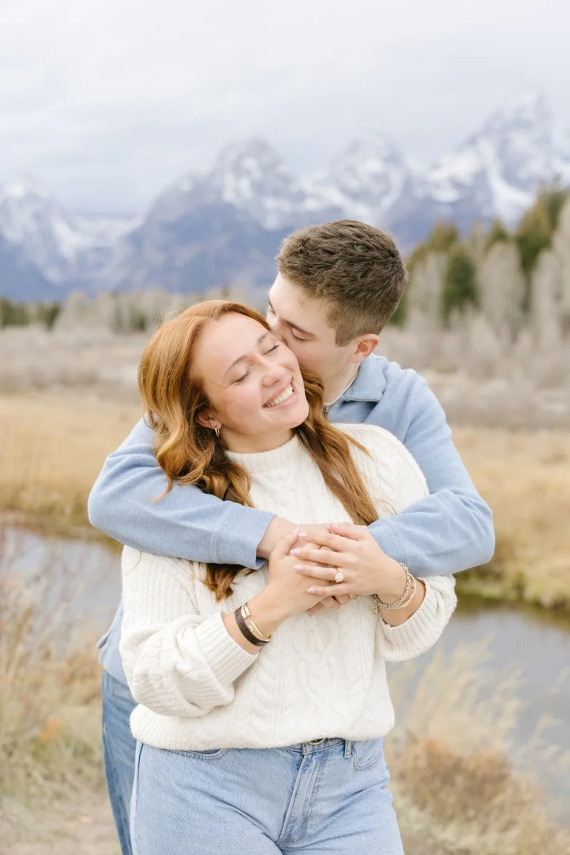  Engagement ring detail photographed after a Grand Teton proposal in Grand Teton National Park 