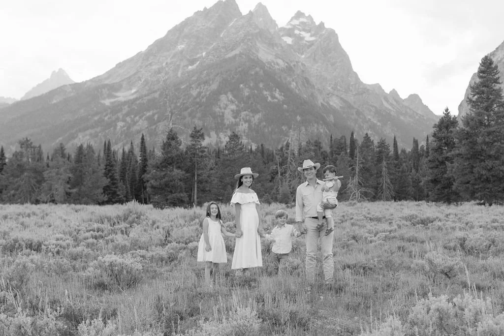 Family photographed in Jackson Hole.