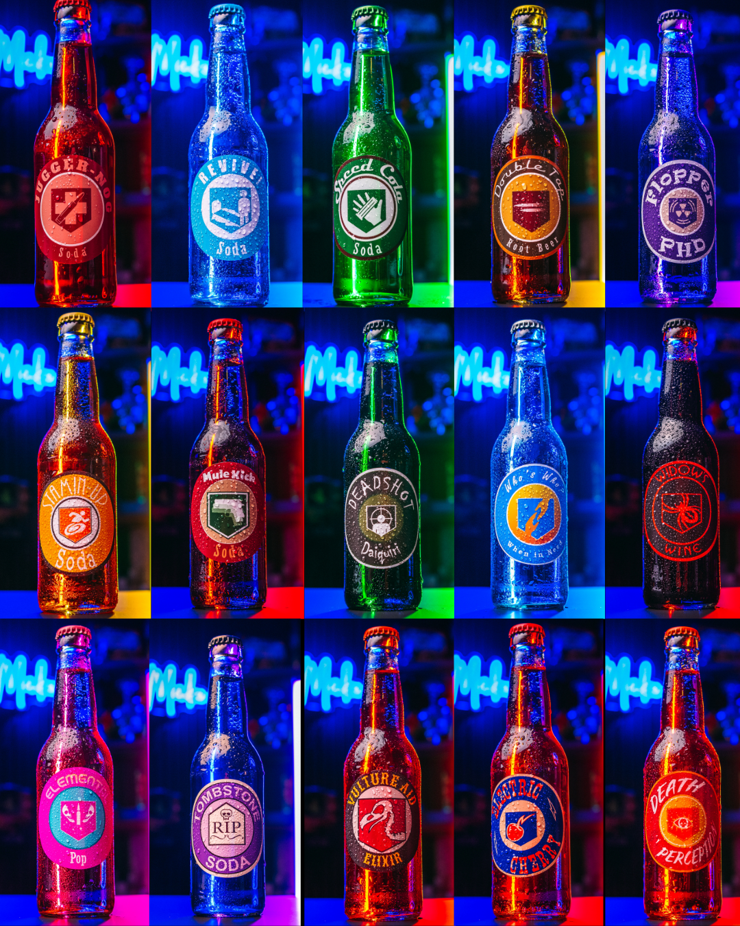 Perk-a-Cola Inspired Display Bottles from Call of Duty — SinCityBartender