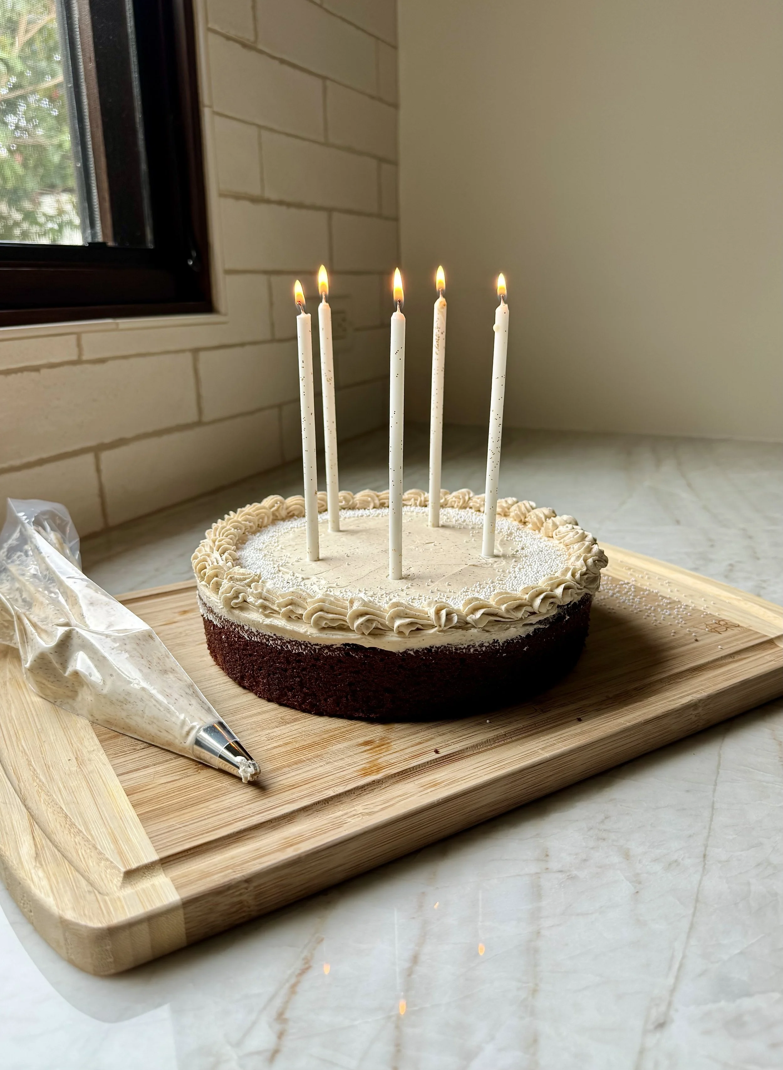 Olive Oil Chocolate Cake with Espresso Buttercream
