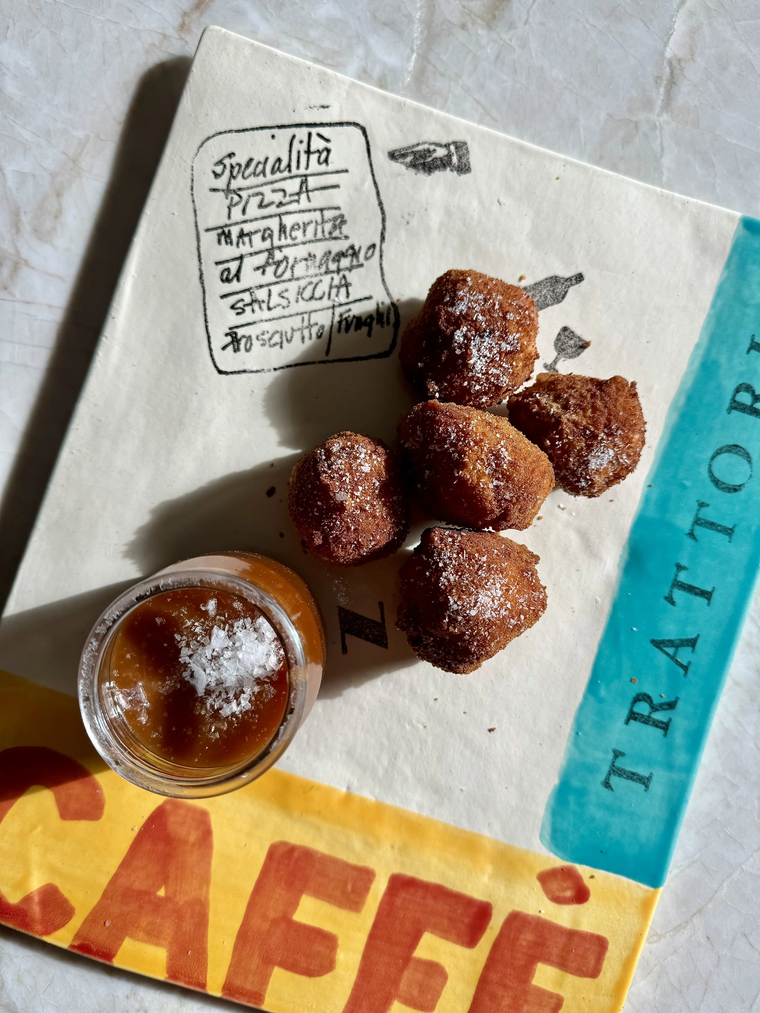 Dessert Arancini w/ Butter Caramel Sauce