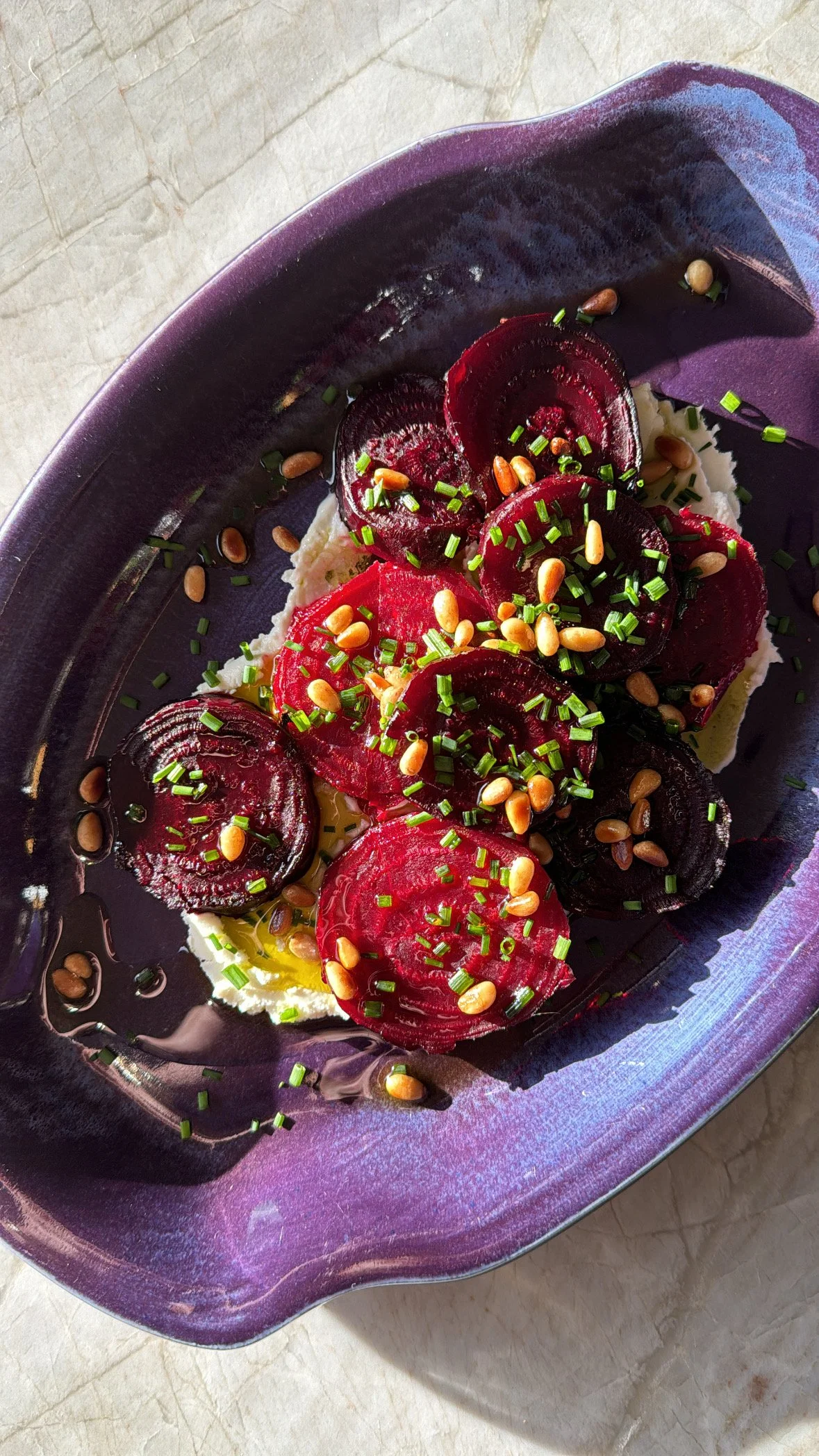 Roasted Beets with Honeyed Goat Cheese 