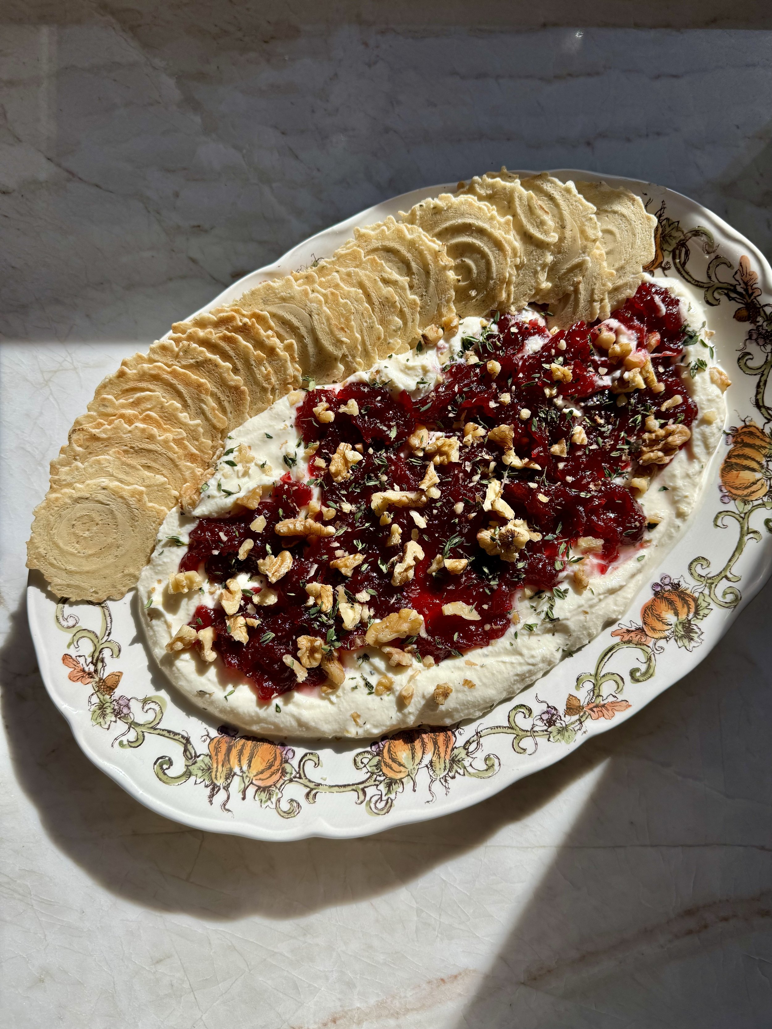 Thanksgiving Series, Episode 3: Whipped Ricotta Dip with Cranberry Sauce