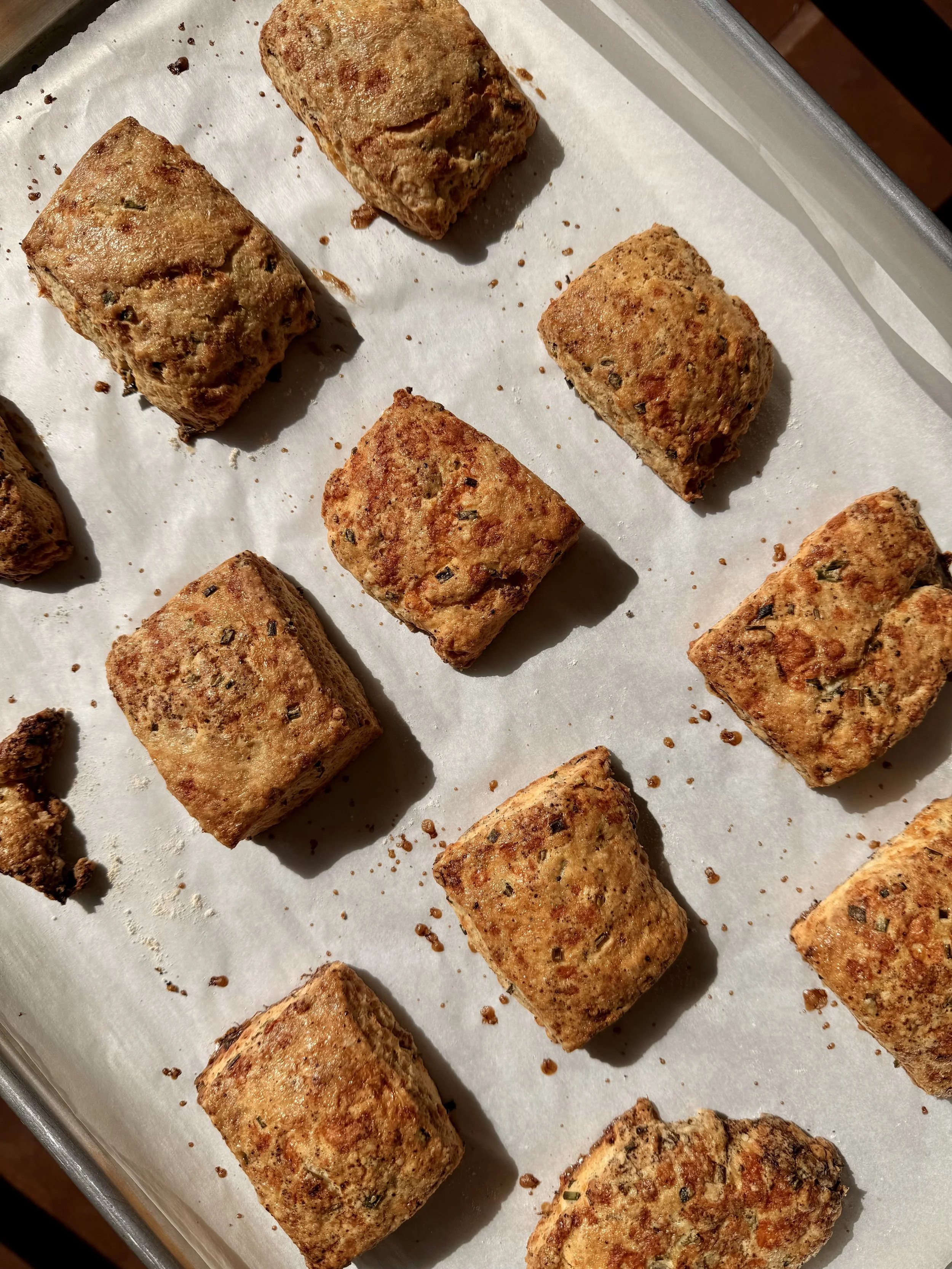 Sumac, Cheddar + Chive Scones