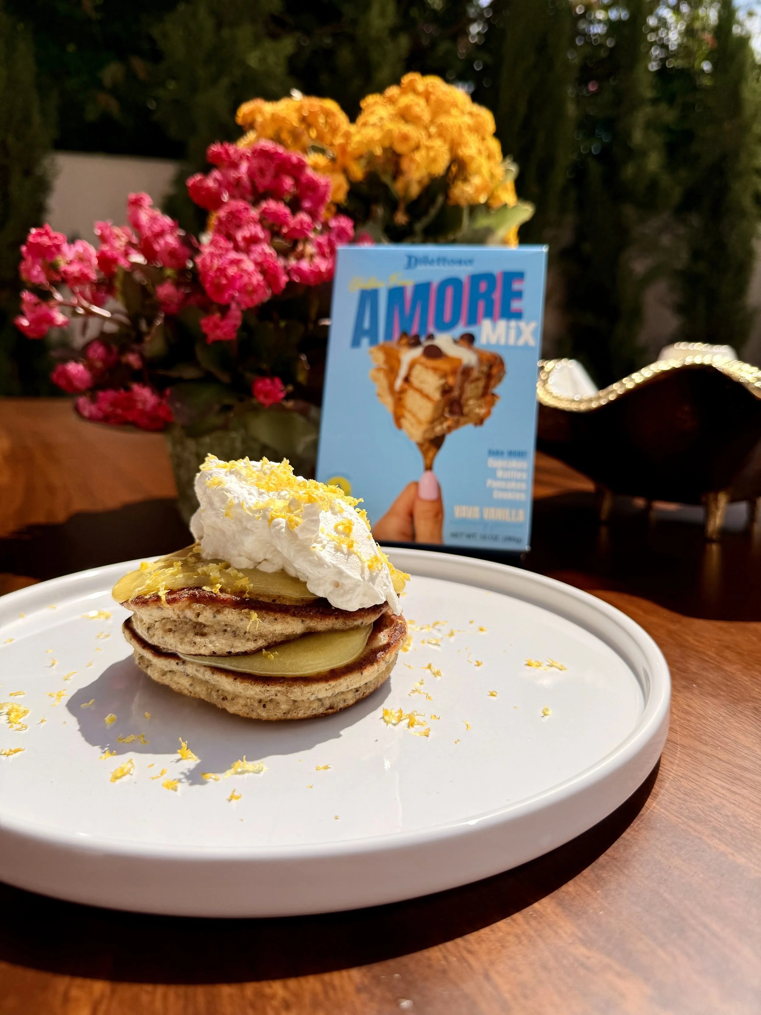 Lemon Poppyseed Pancakes w/ Homemade Lemon Curd