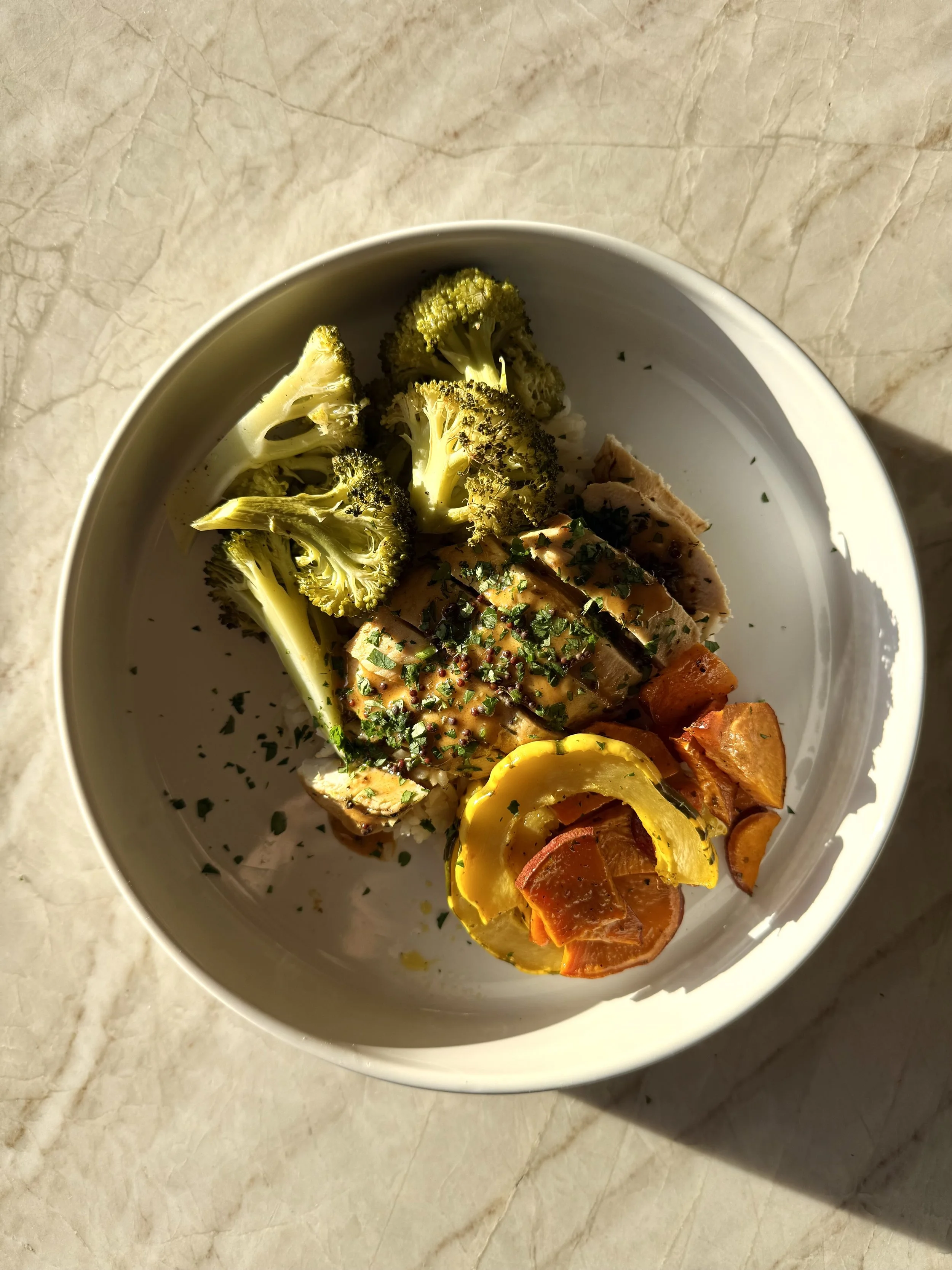 Maple Dijon Chicken w/ Roasted Fall Vegetables