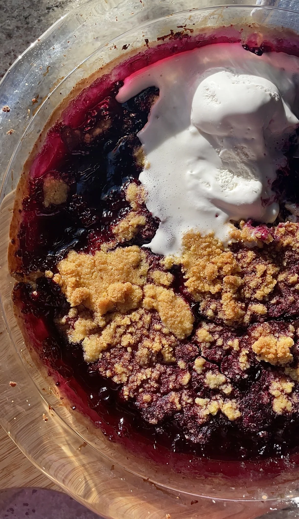 Cornbread Blueberry Crisp