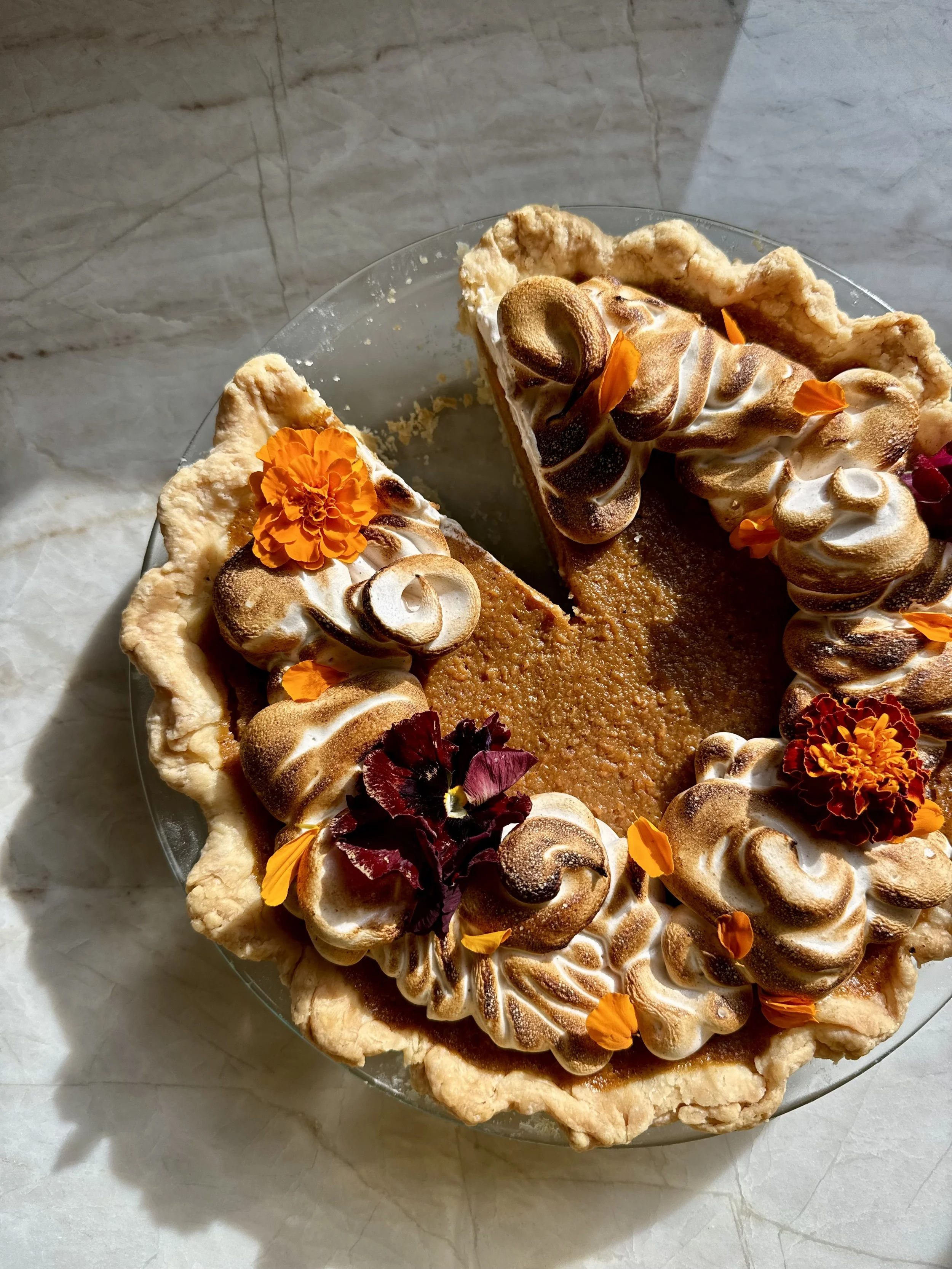 sweet potato maple bourbon pie