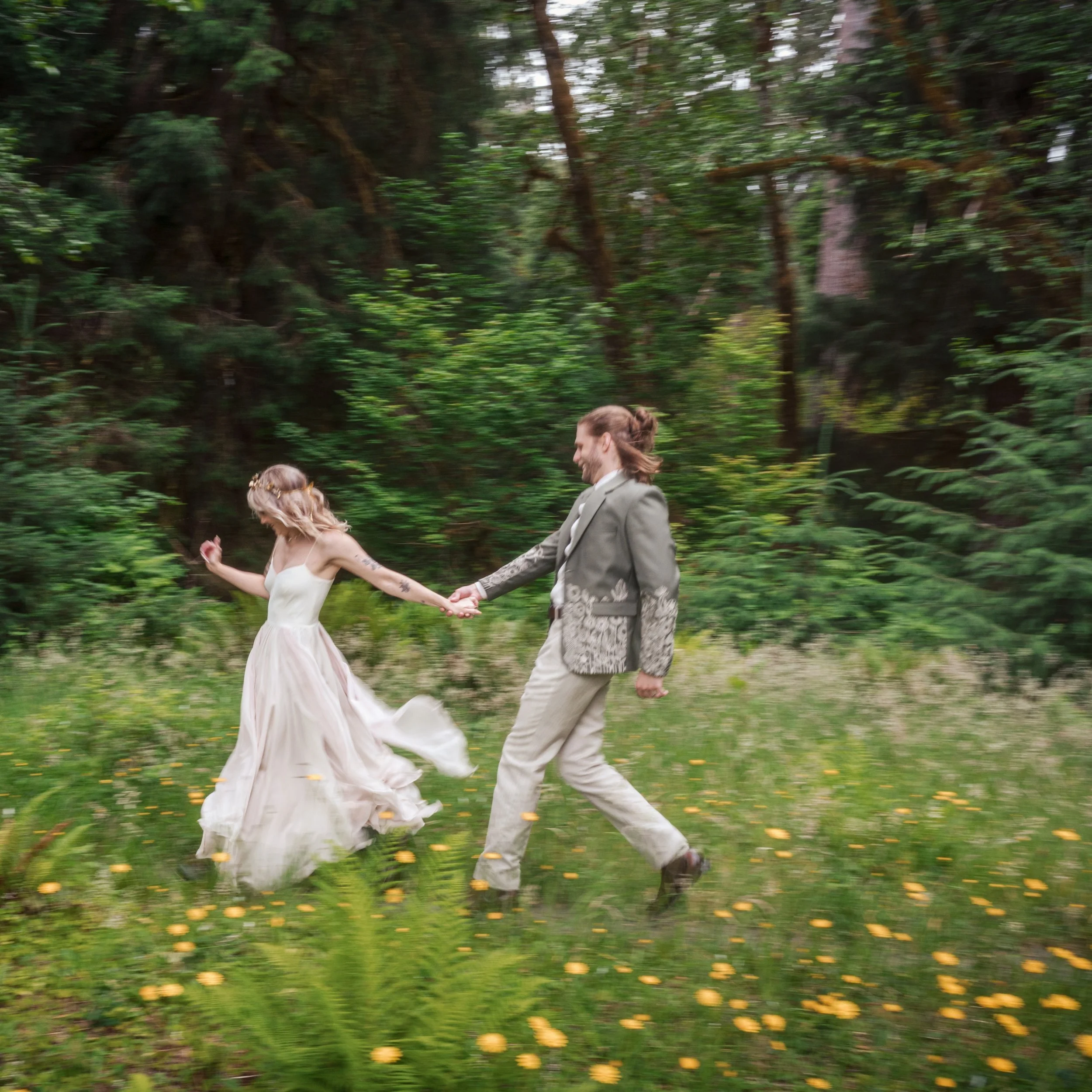 Forget perfectly posed. Give me movement.

A dress flying through the air.

A hand reaching back for yours.

The two of you laughing as you run through the trees.

I want your photographs to feel like memories you can step back into&mdash;not just be
