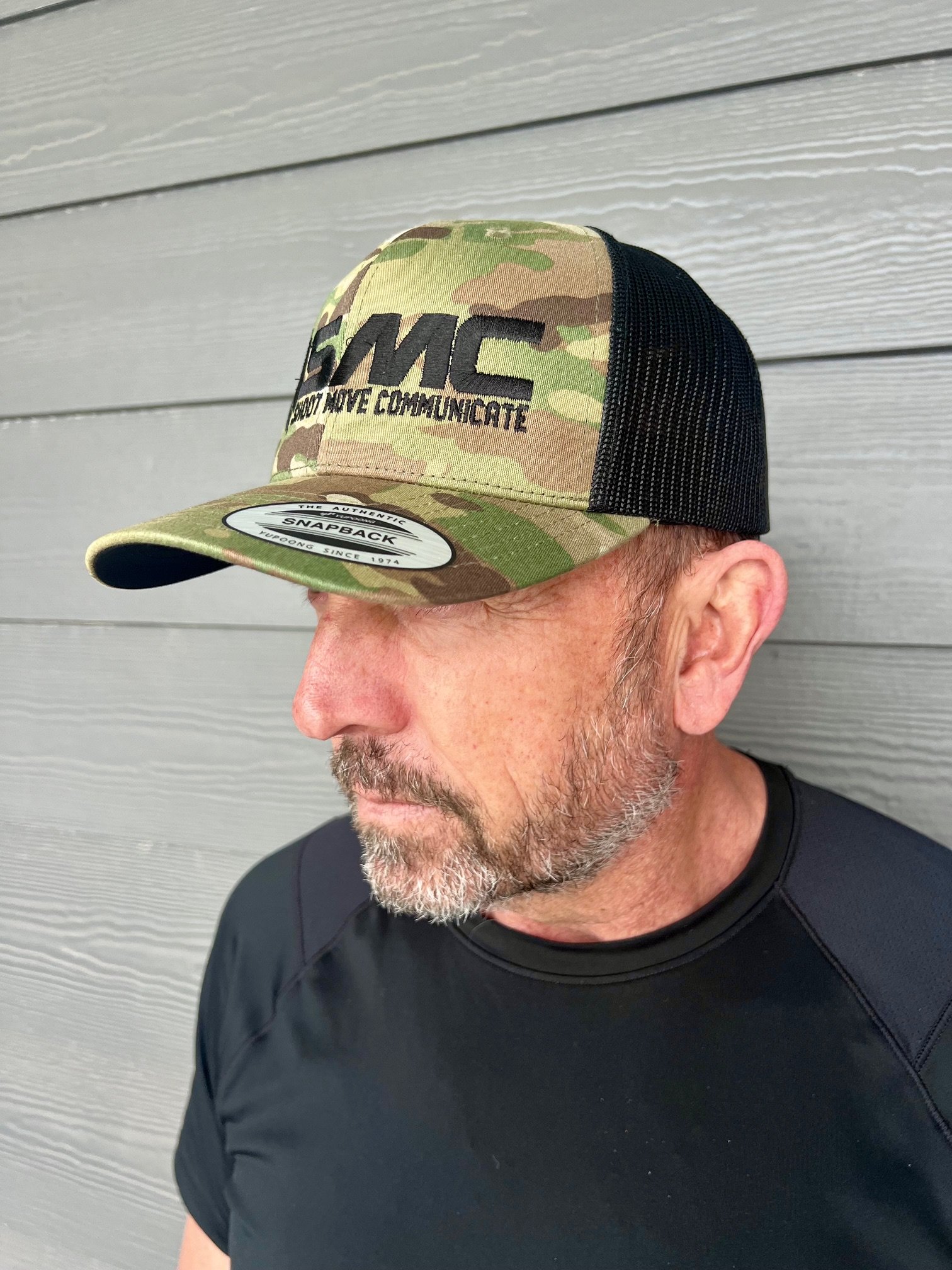 Camo Retro Trucker Hat with Black Threading.jpeg