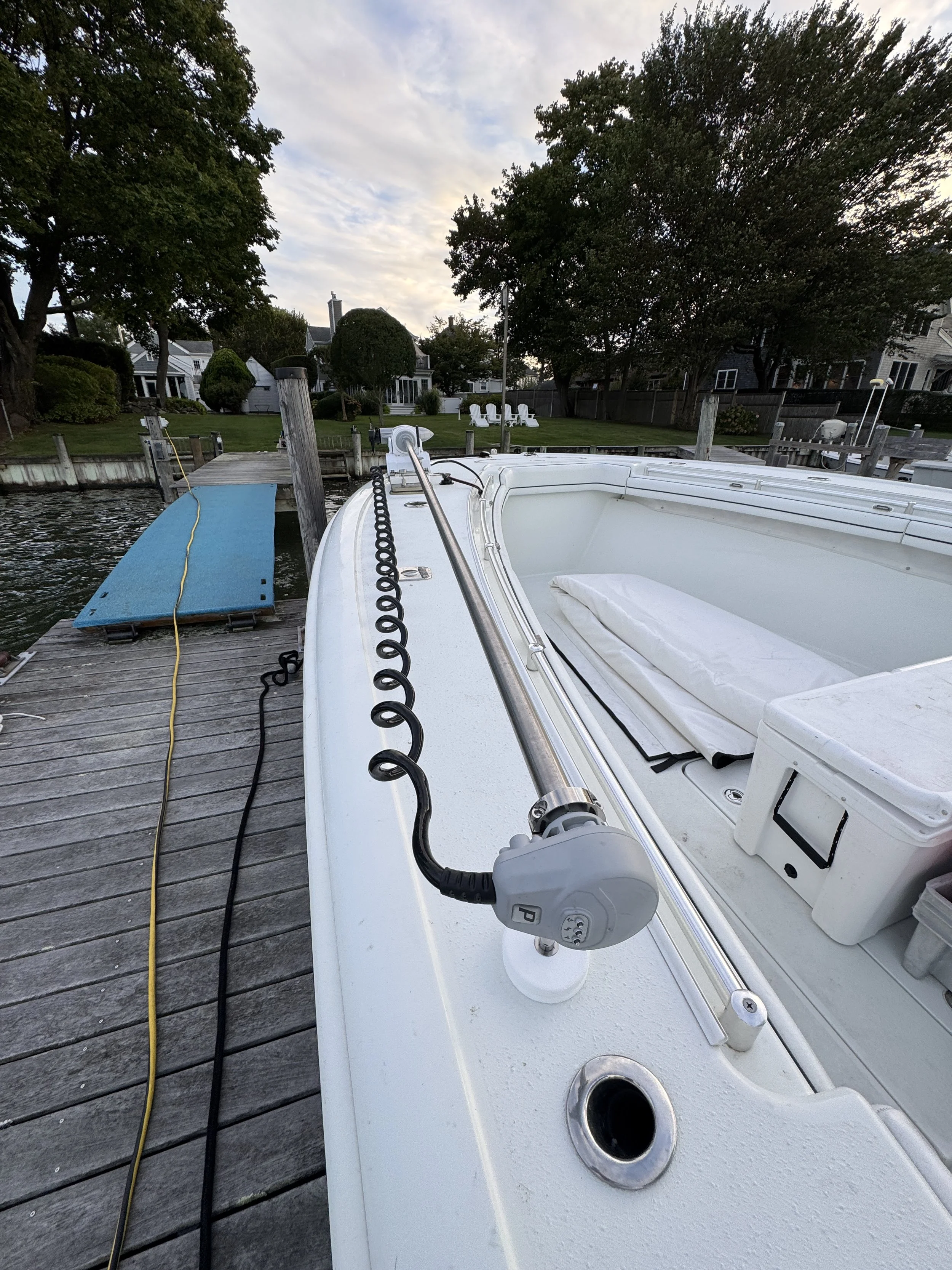 power pole trolling motor install on a 39 yellowfin