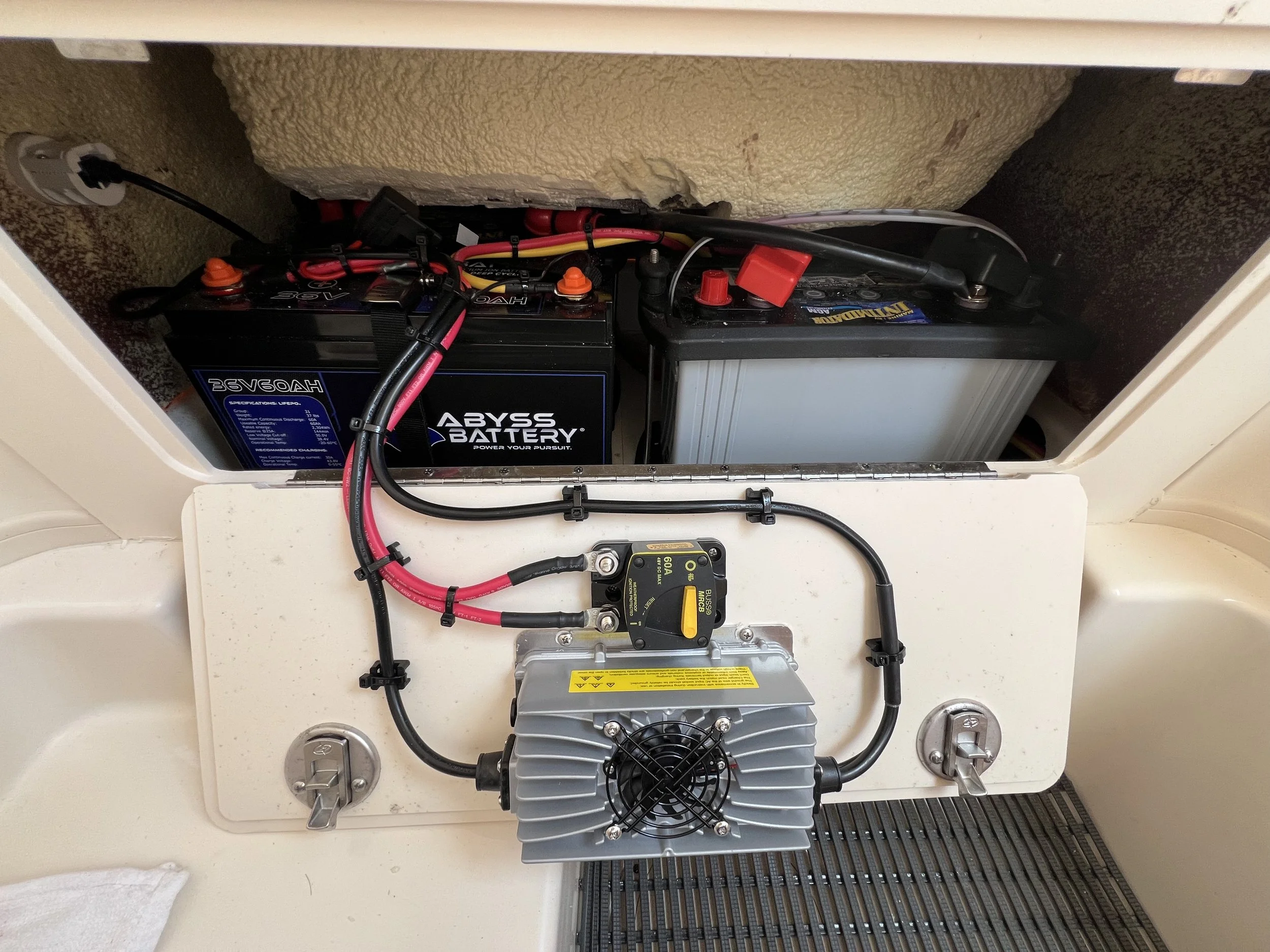 Abyss lithium 36 volt trolling motor battery install