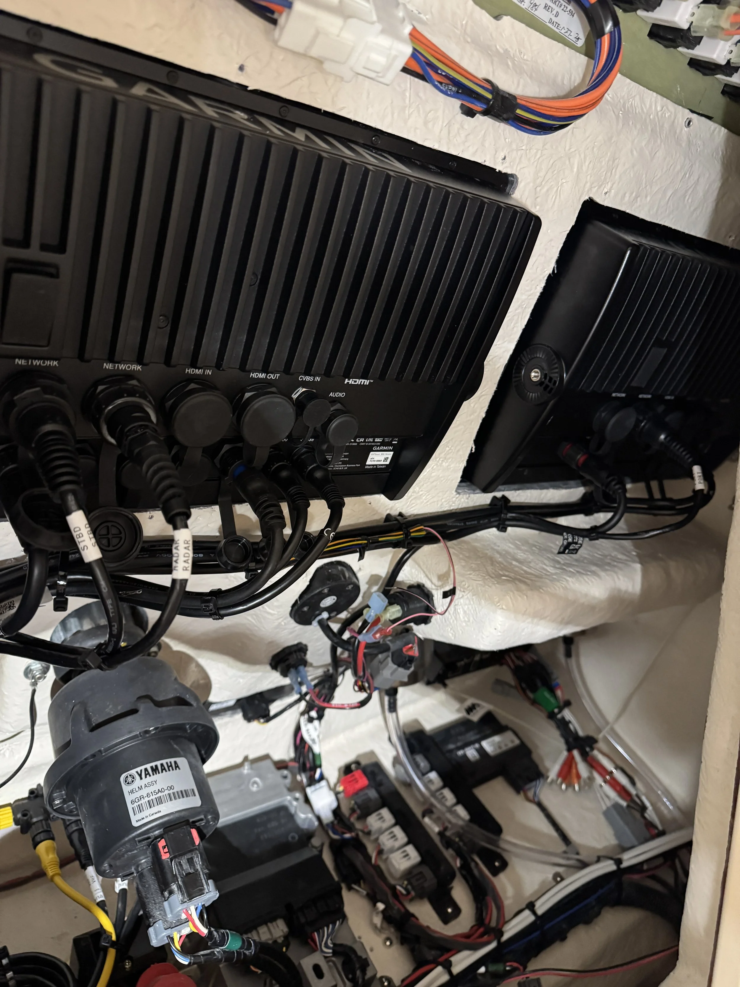 Garmin electronics install on a grady white canyon