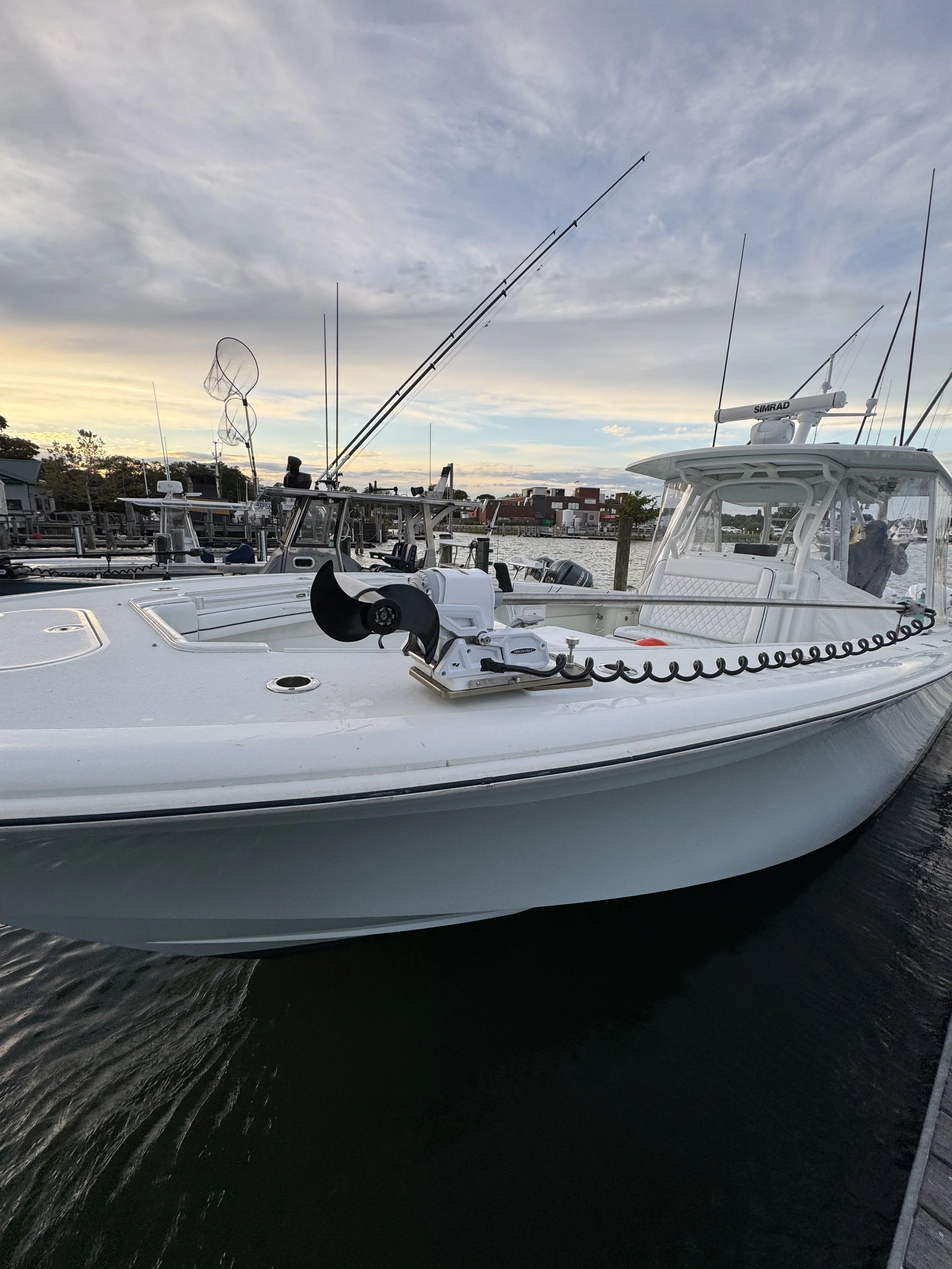 power pole trolling motor install on a 39 yellowfin