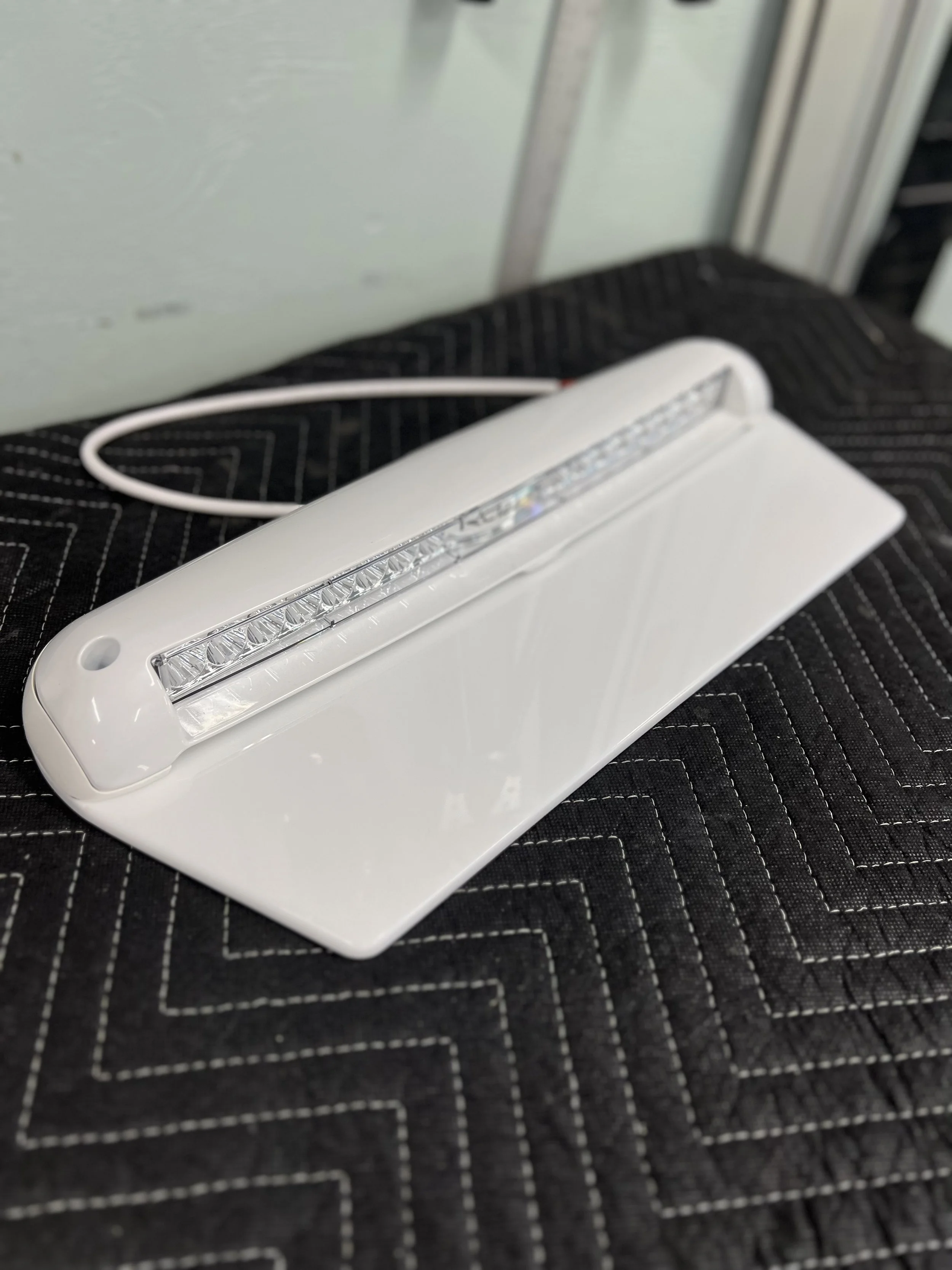 lumitec lightbar install on a grady white with a custom fairing